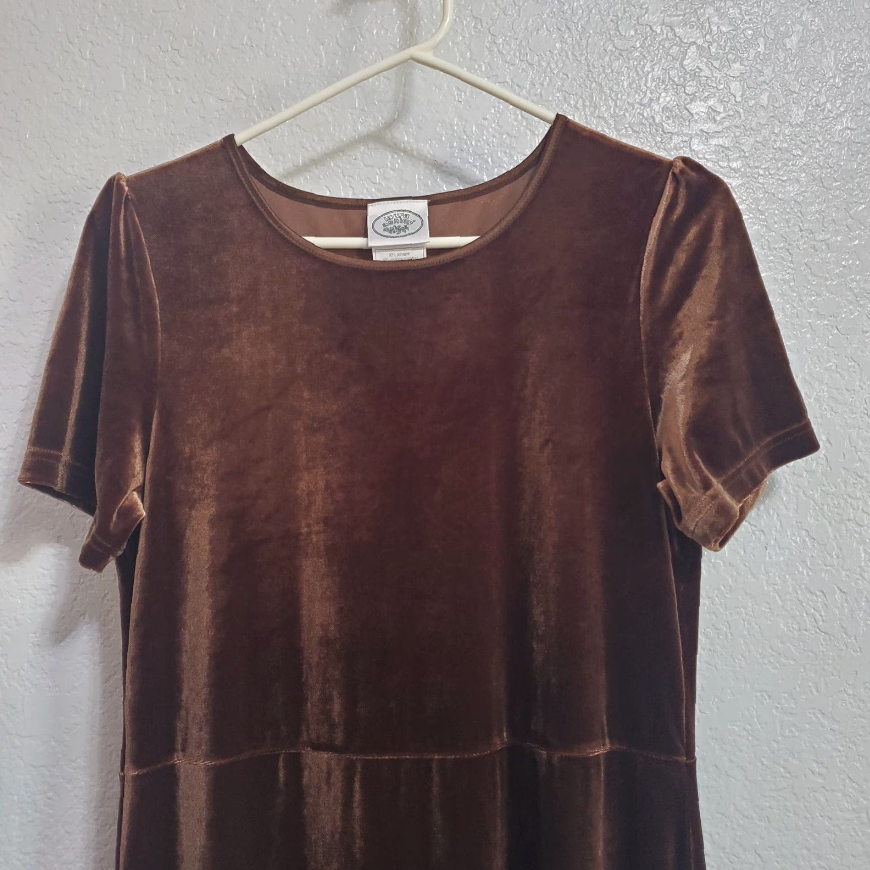 Laura Ashley VINTAGE Laura Ashley Velvet Maxi Dress Women M Brown VTG Empire Waist Short Sleeve 90s Size 32" / US 10 / IT 46 - 4 Thumbnail