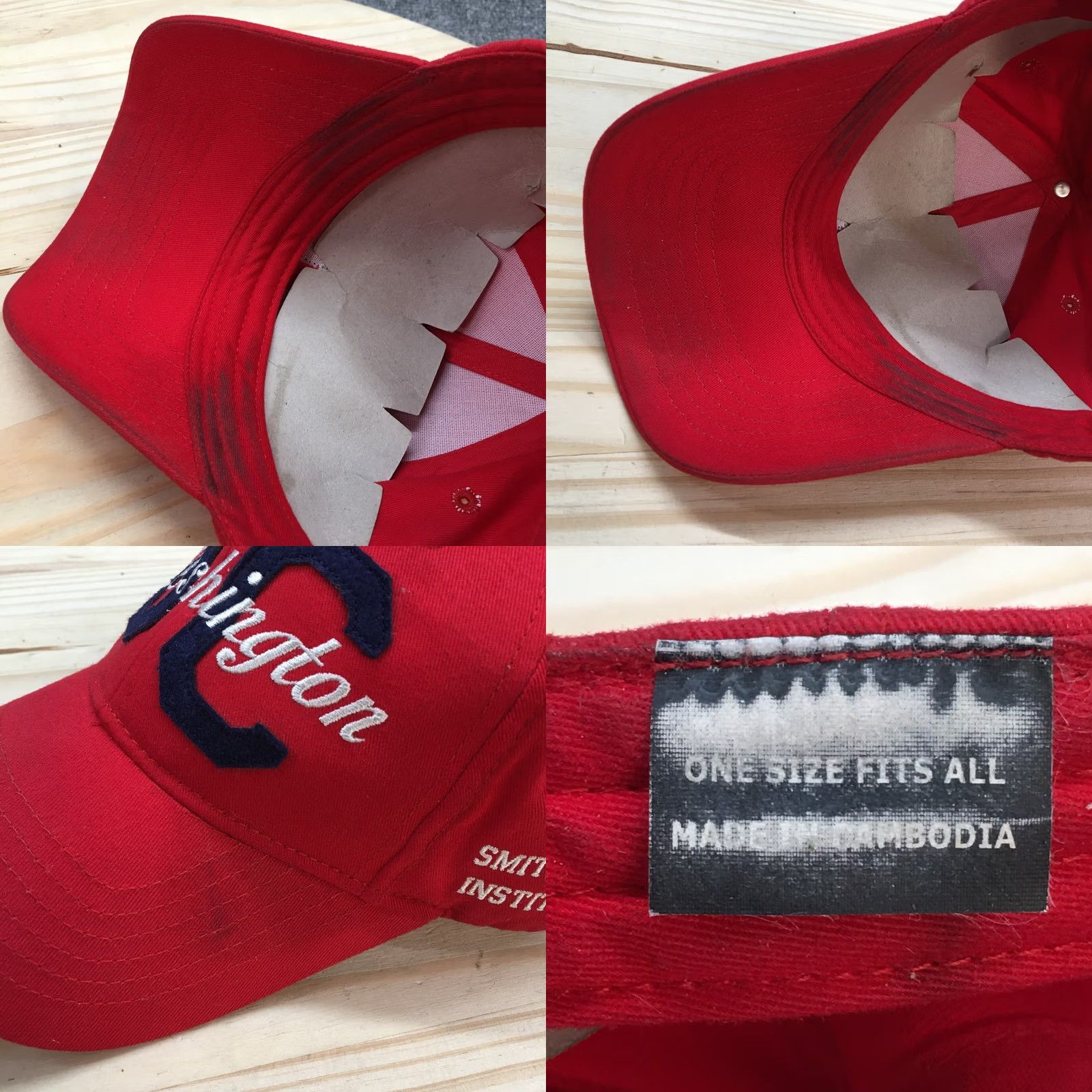 Vintage Washington DC Smithsonian Institution Baseball Cap Mens One Size Red Curved Bill Size ONE SIZE - 8 Thumbnail