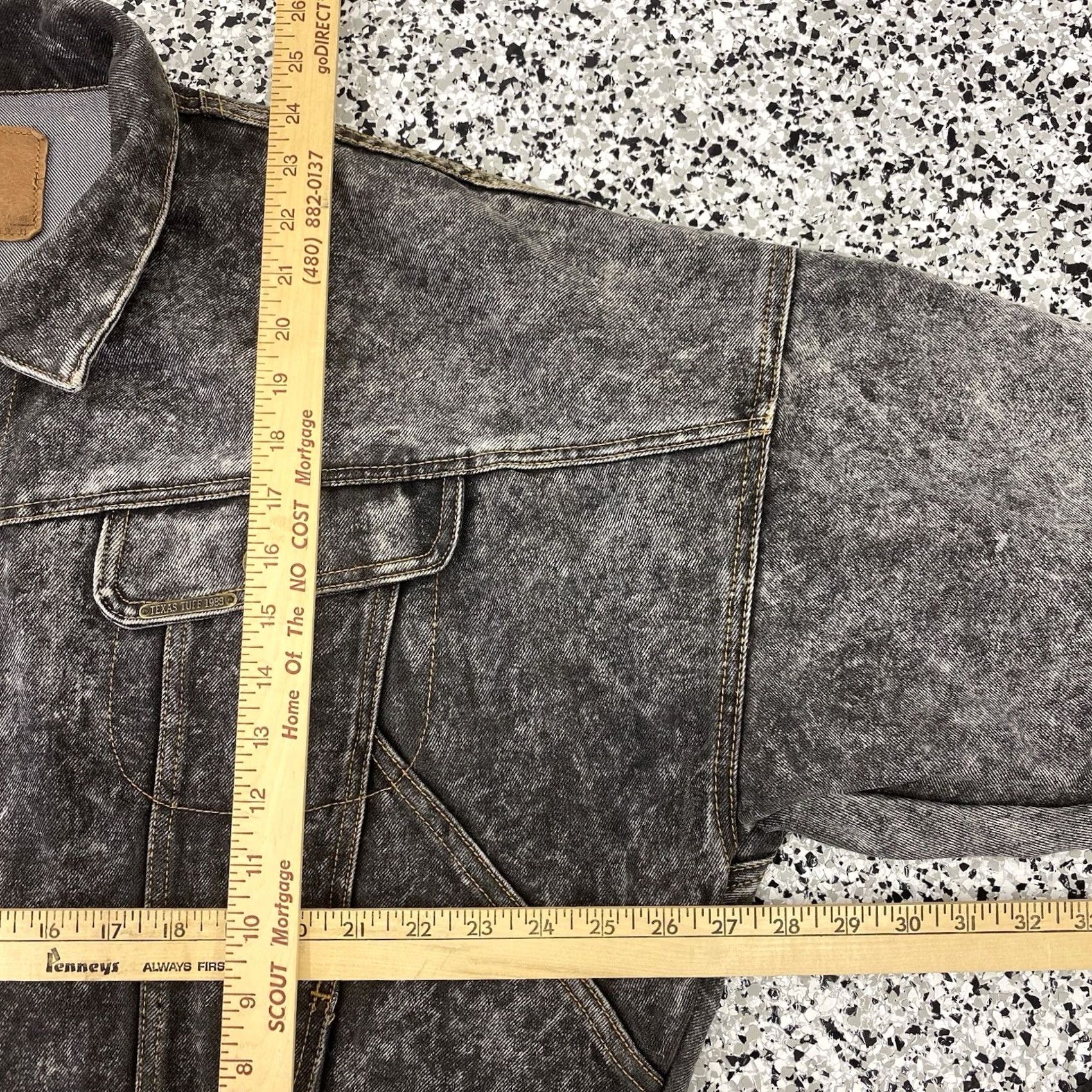 Denime VINTAGE Texas Tuff Denim Jacket Short Sleeve Mens Medium Blue 90s Western Classic Jeans Coat Size US 31 - 5 Thumbnail