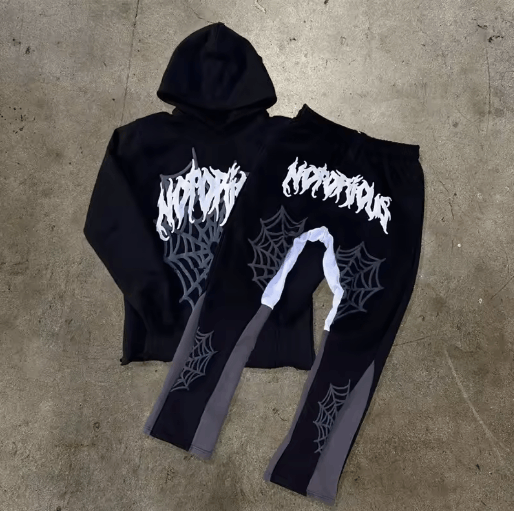 The Unbranded Brand 2024 Spiderweb Hoodie & Sweatpants – Y2K Streetwear Size US M / EU 48-50 / 2 - 1 Thumbnail