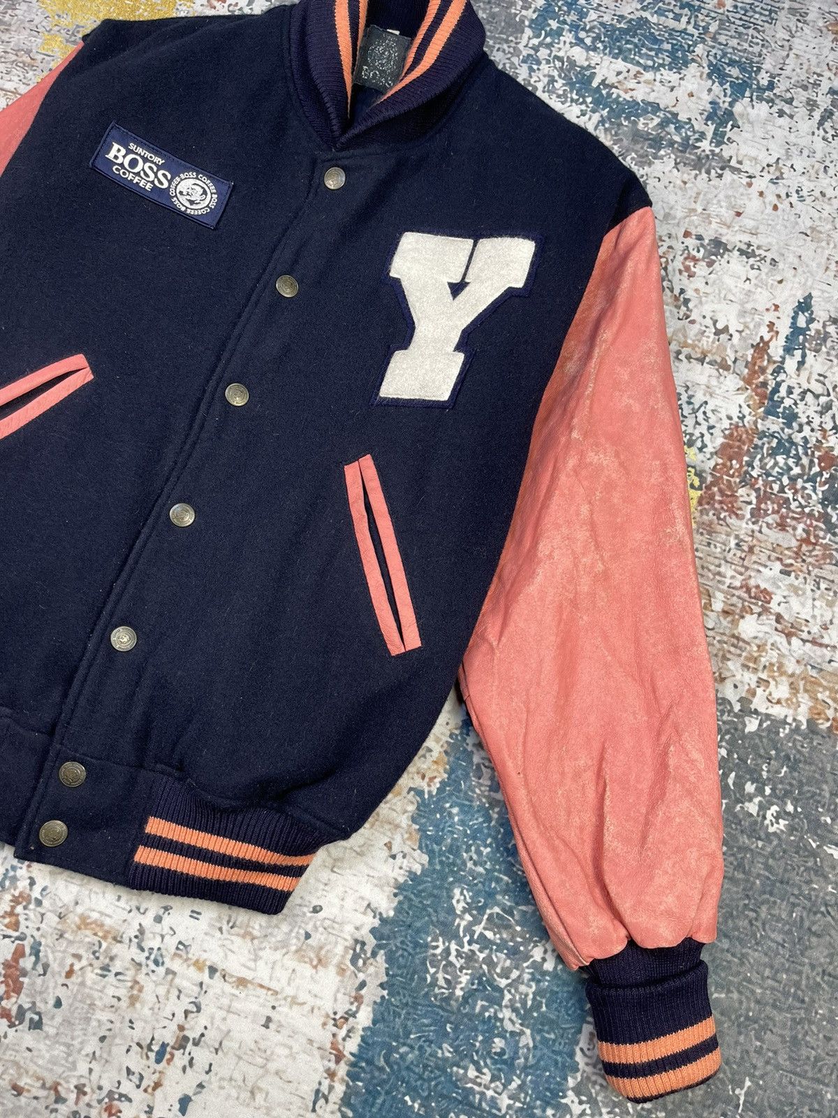 Japanese Brand SUNTORY BOSS BIG LOGO VARSITY JACKETS Size US M / EU 48-50 / 2 - 4 Thumbnail
