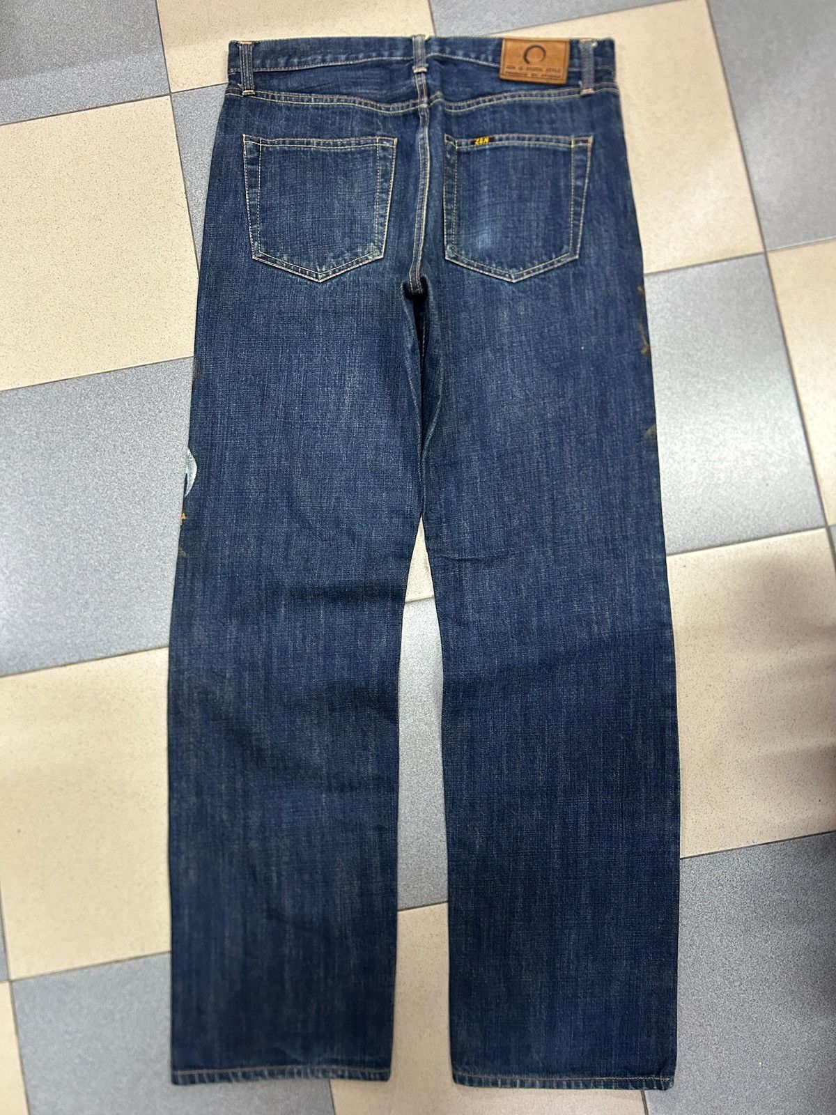 Japanese Brand Vintage Japanese Hand-Painted Fujin Raijin Zen Kyoto Jeans Size US 32 / EU 48 - 6 Thumbnail