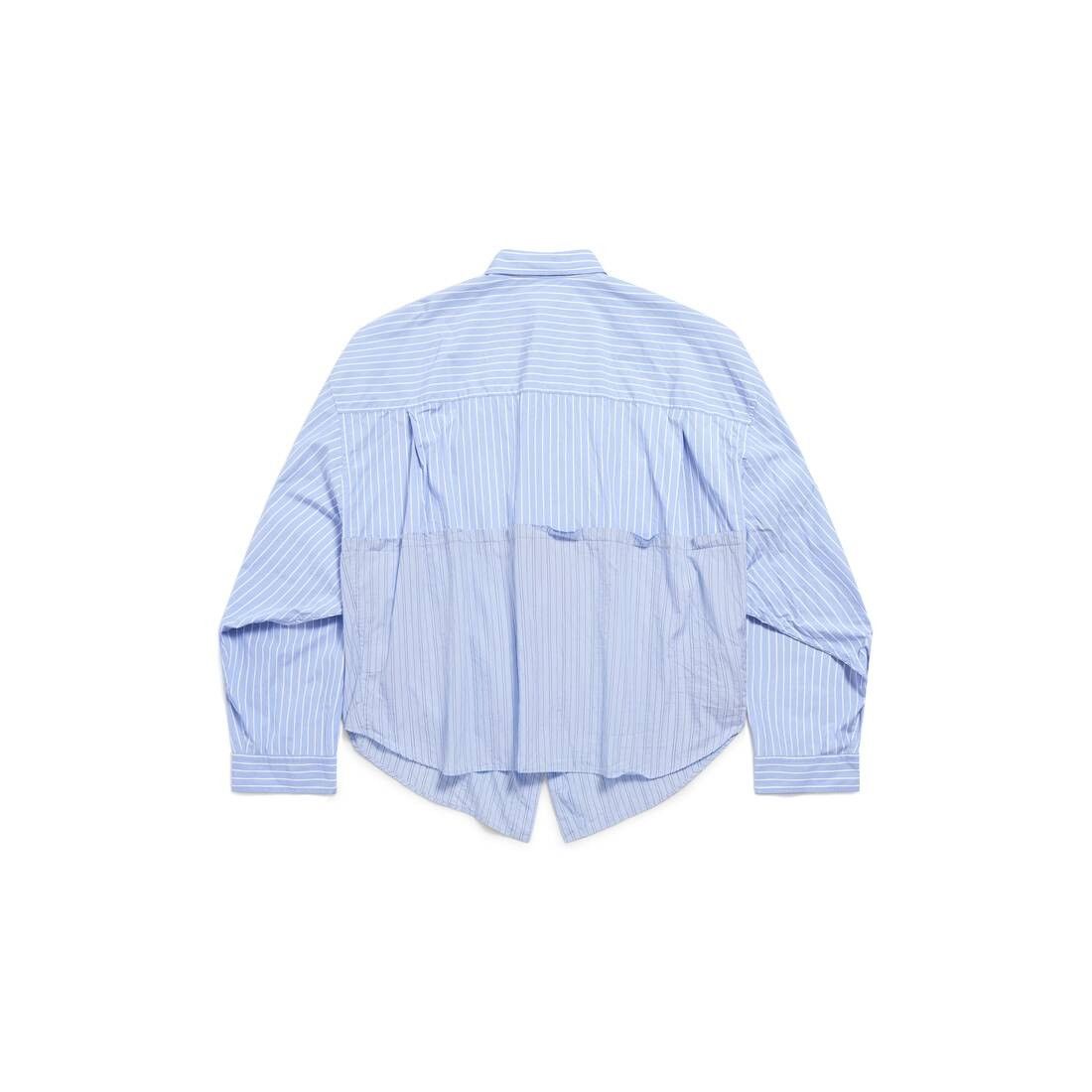 Balenciaga o1bcso1str0326 Cut Up Shirt Oversized in Blue Size S / US 4 / IT 40 - 2 Thumbnail