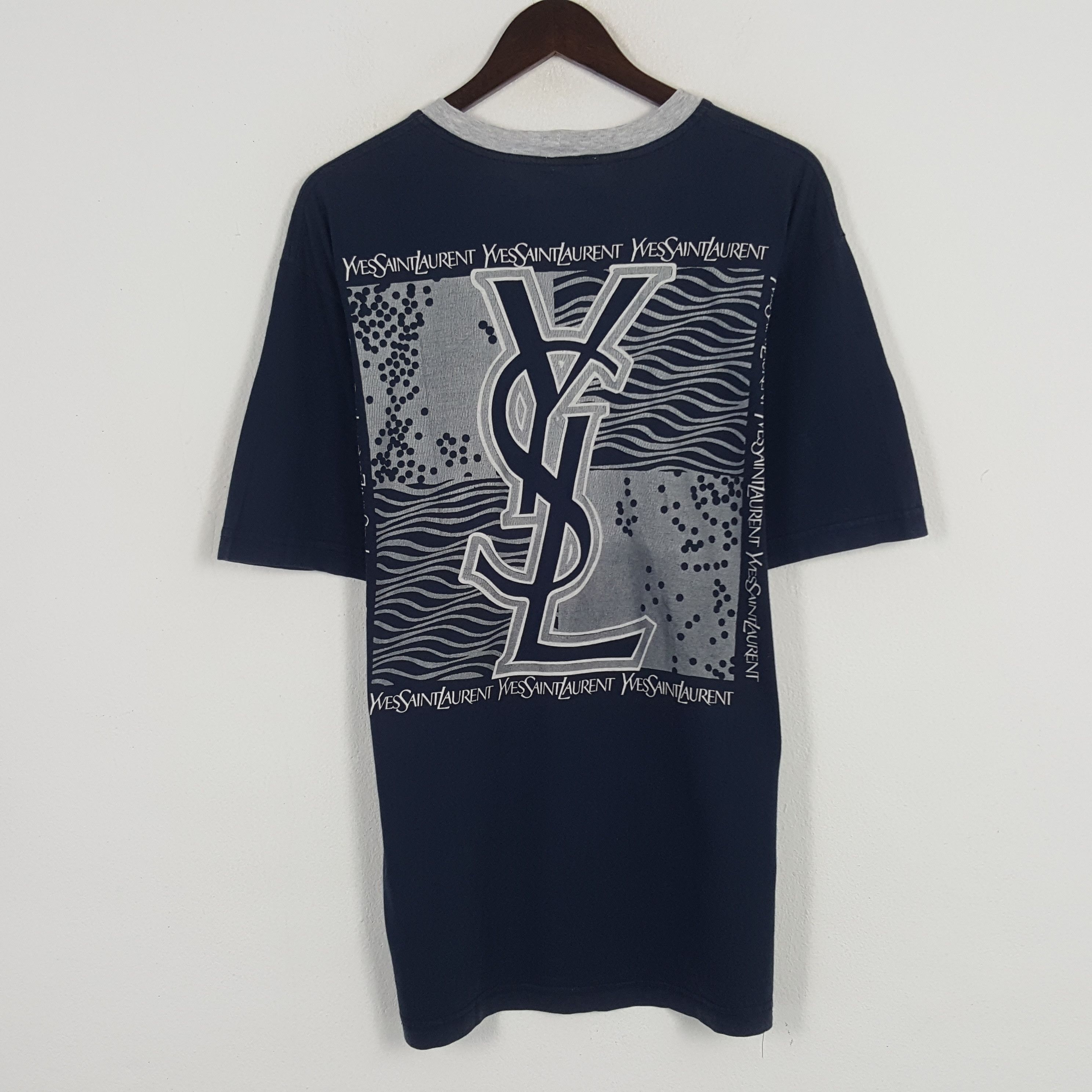 Vintage × Yves Saint Laurent Vintage Yves Saint Laurent Logo Tshirt Size US L / EU 52-54 / 3 - 1 Thumbnail