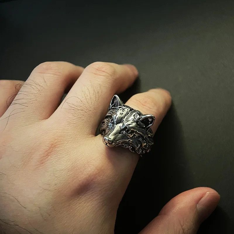 Jewelry x Vintage Fox Ring in Silver, Men's