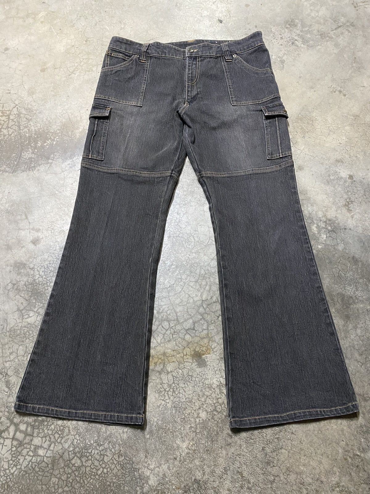 Hysteric Glamour × Tornado Mart Flare Jeans Japanese Distressed Black Cargo Baggy Jeans Size US 36 / EU 52 - 5 Thumbnail