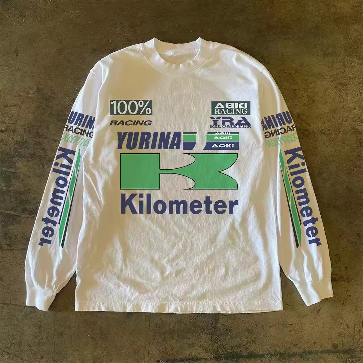 Vintage White washed vintage motorcycle print long-sleeved t-shirt Size US M / EU 48-50 / 2 - 1 Thumbnail