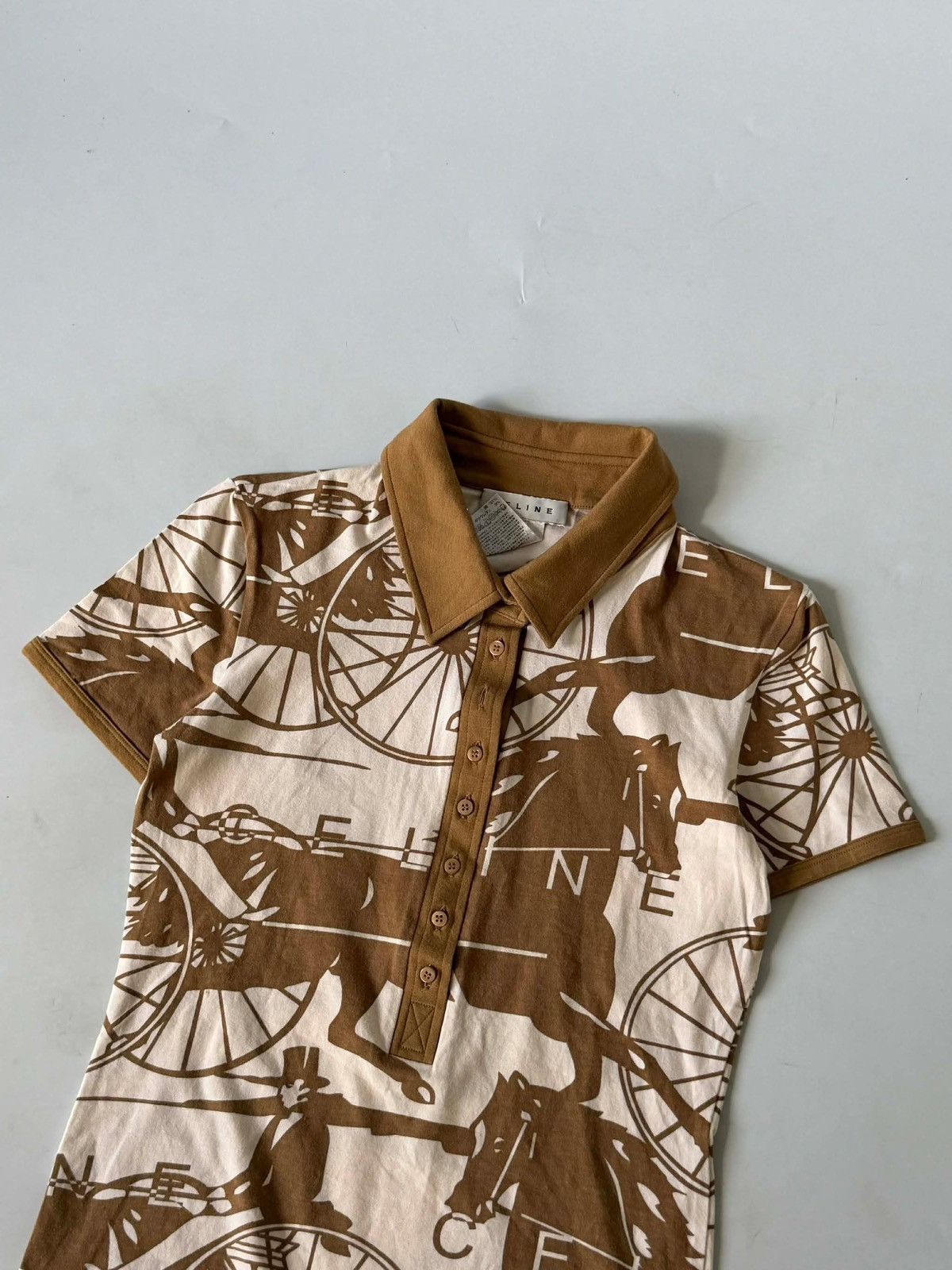 Celine Celine Horse Carriage All-Over Print Polo Shirt Size S / US 4 / IT 40 - 5 Thumbnail