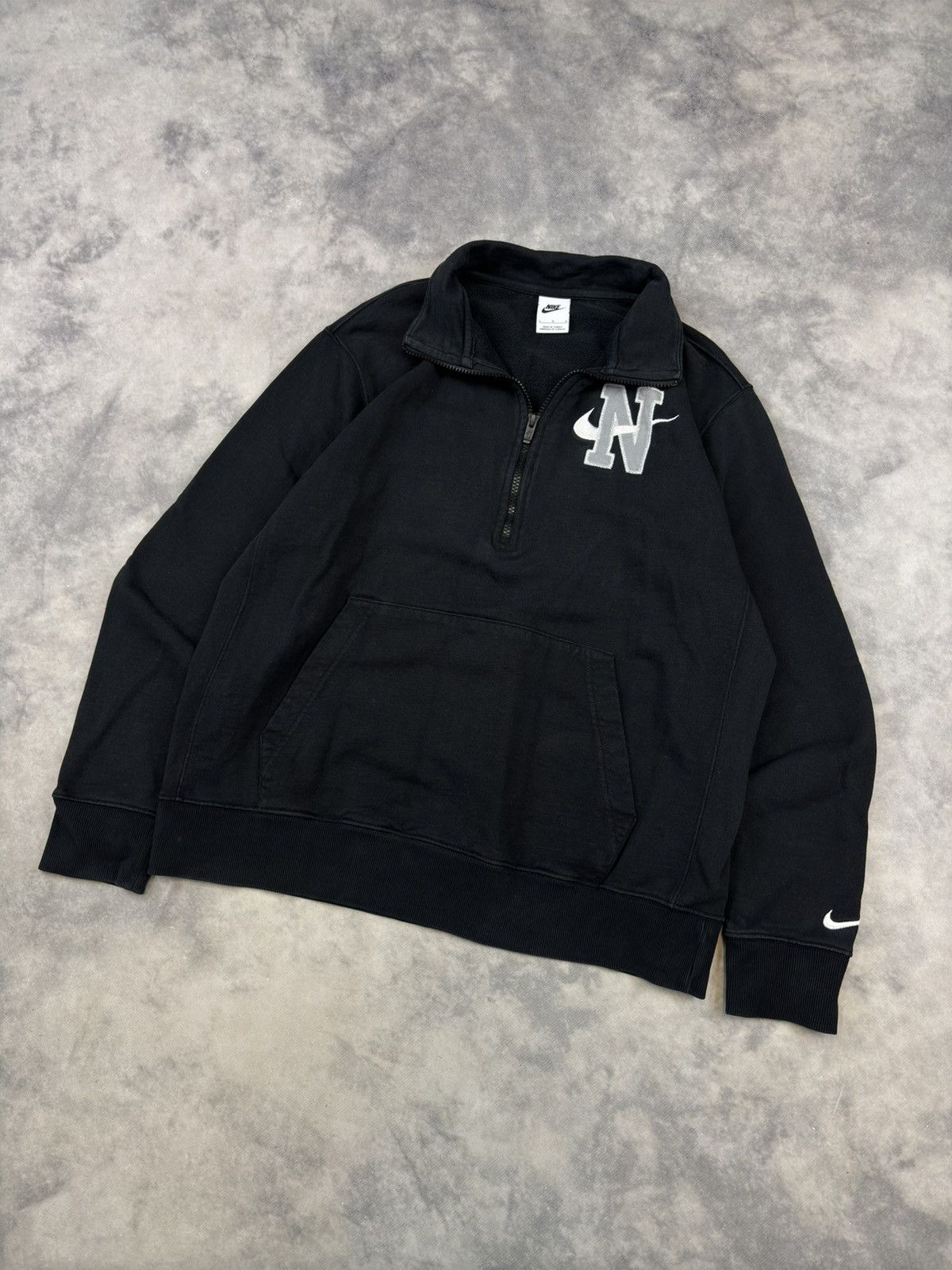 Nike × Vintage Vintage 90s Nike quarter zip turtleneck boxy cropped fit Size US L / EU 52-54 / 3 - 1 Thumbnail