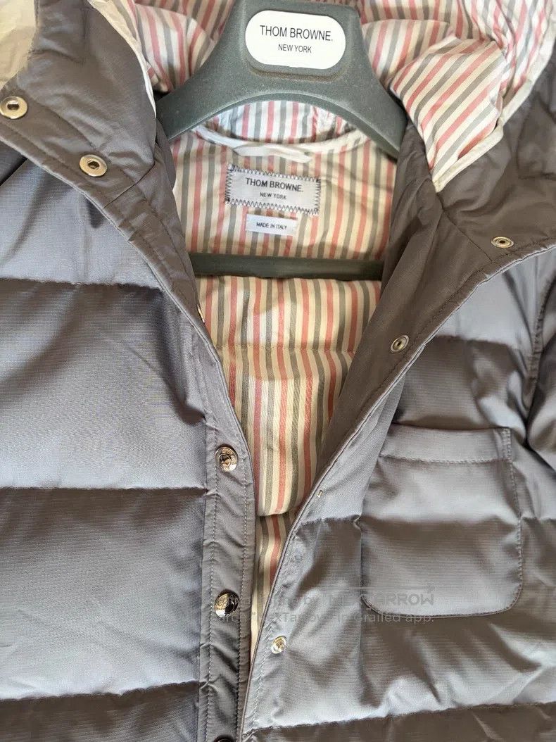 Thom Browne Thom Browne Gray Long Hooded Down Jacket Size M / US 6-8 / IT 42-44 - 1 Thumbnail
