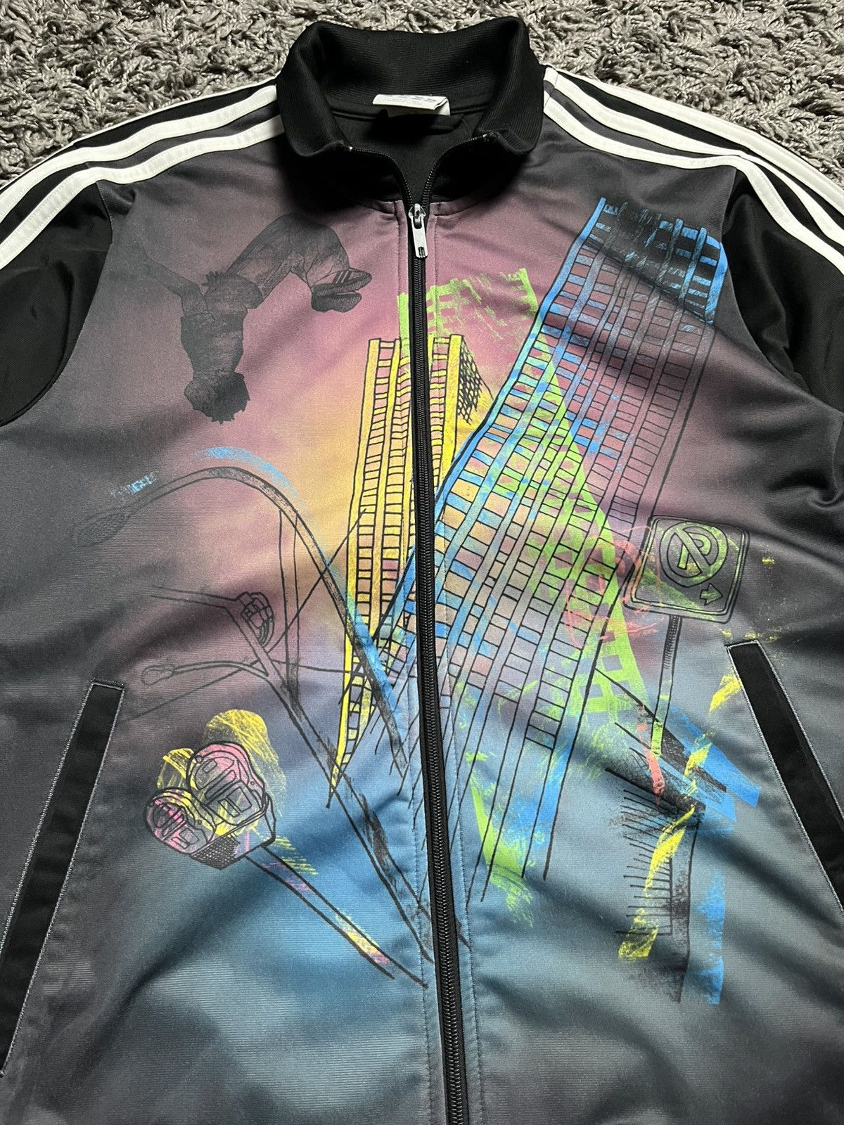 Adidas Vintage 2010 Adidas "Parkour/Graffiti" Track Jacket Rare Size US M / EU 48-50 / 2 - 3 Thumbnail