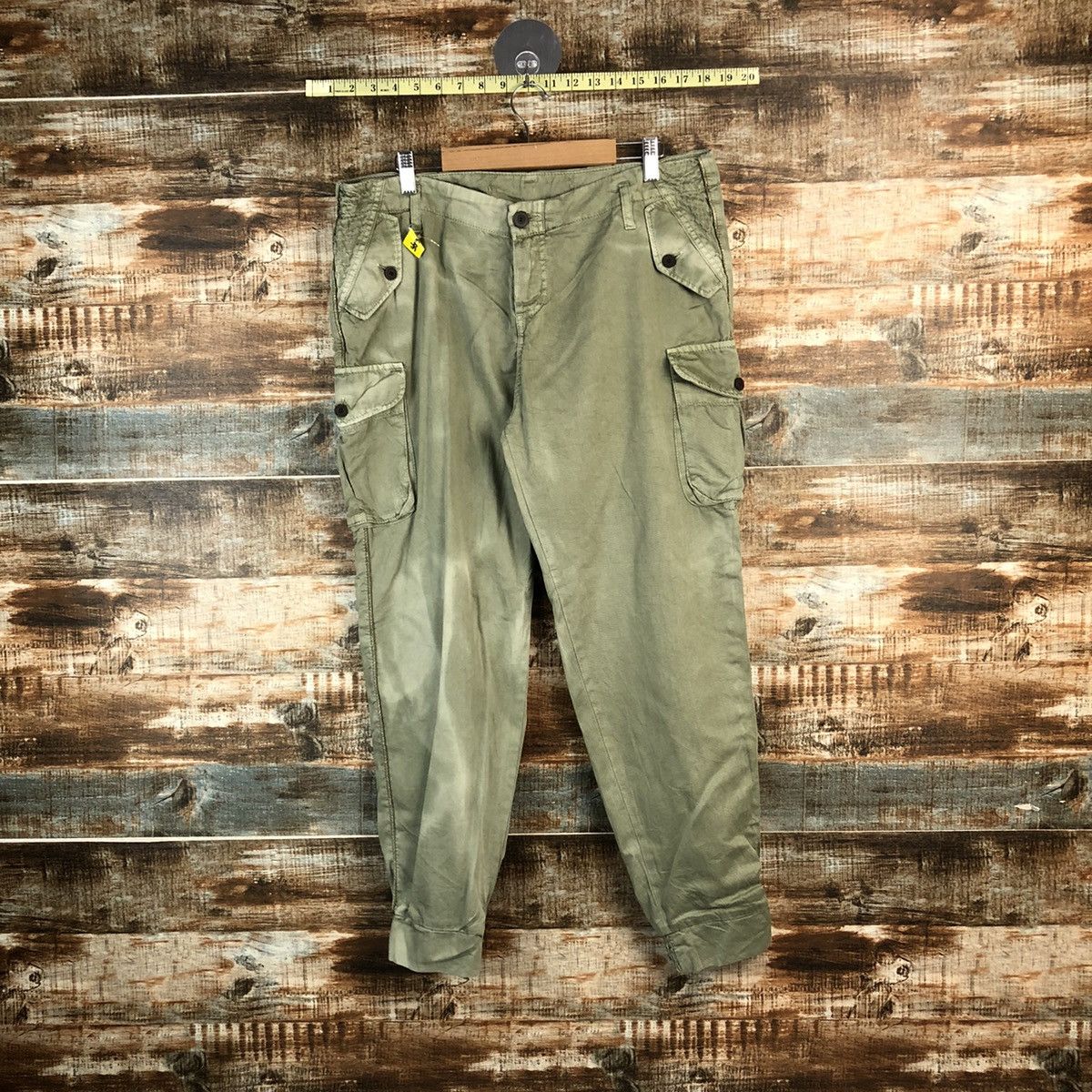 Japanese Brand DL Japanese Brand Green Cargo Multipocket Pants #C645 Size US 33 - 1 Thumbnail