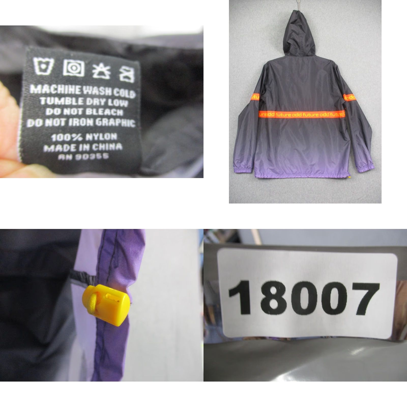 Odd Future VINTAGE not; wait. The item is Odd Future jacket mens small black purple hooded windbreaker anorak pullover Size US S / EU 44-46 / 1 - 8 Thumbnail