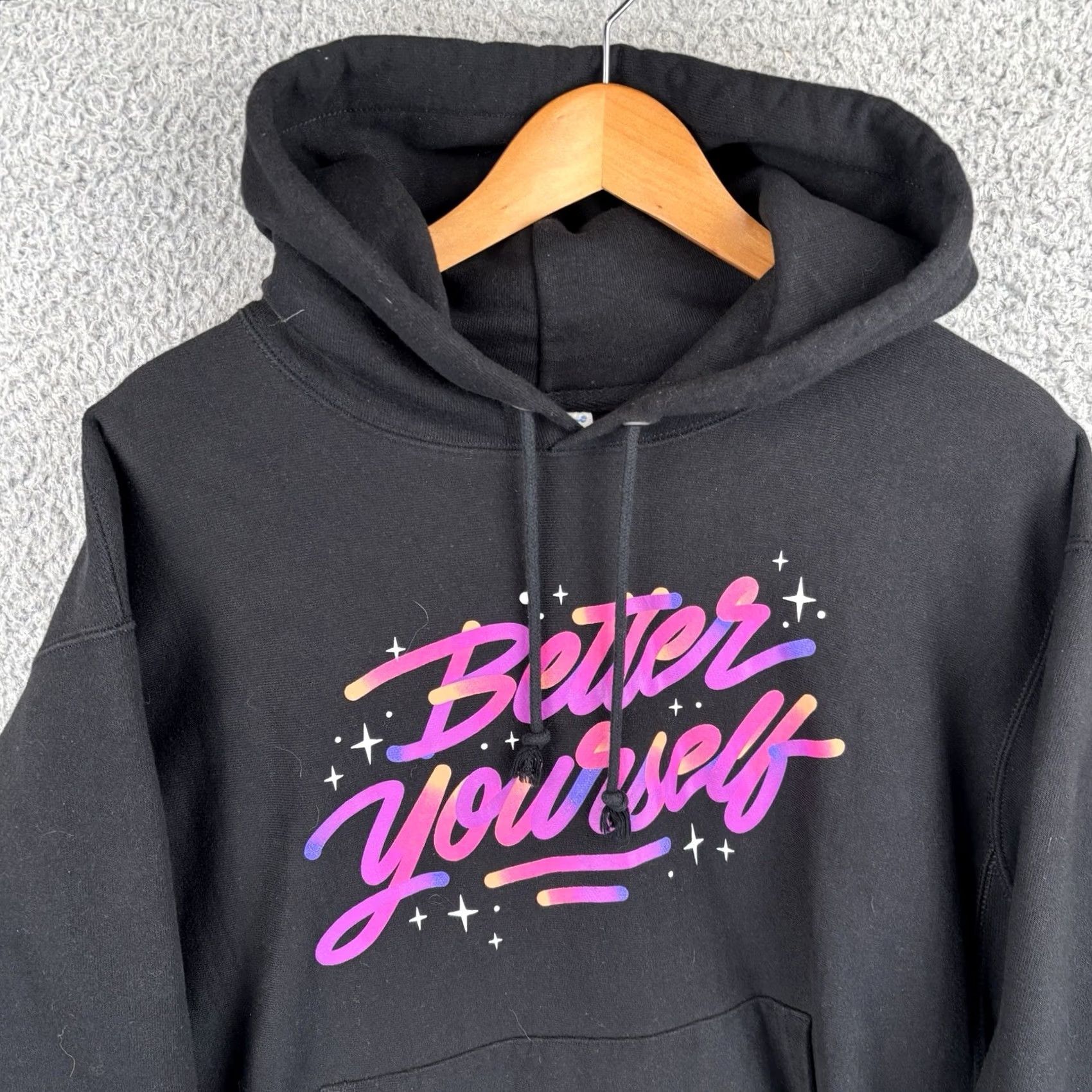 Champion Champion Hoodie Mens Large Black Reverse Weave Sweatshirt Size US L / EU 52-54 / 3 - 2 Thumbnail