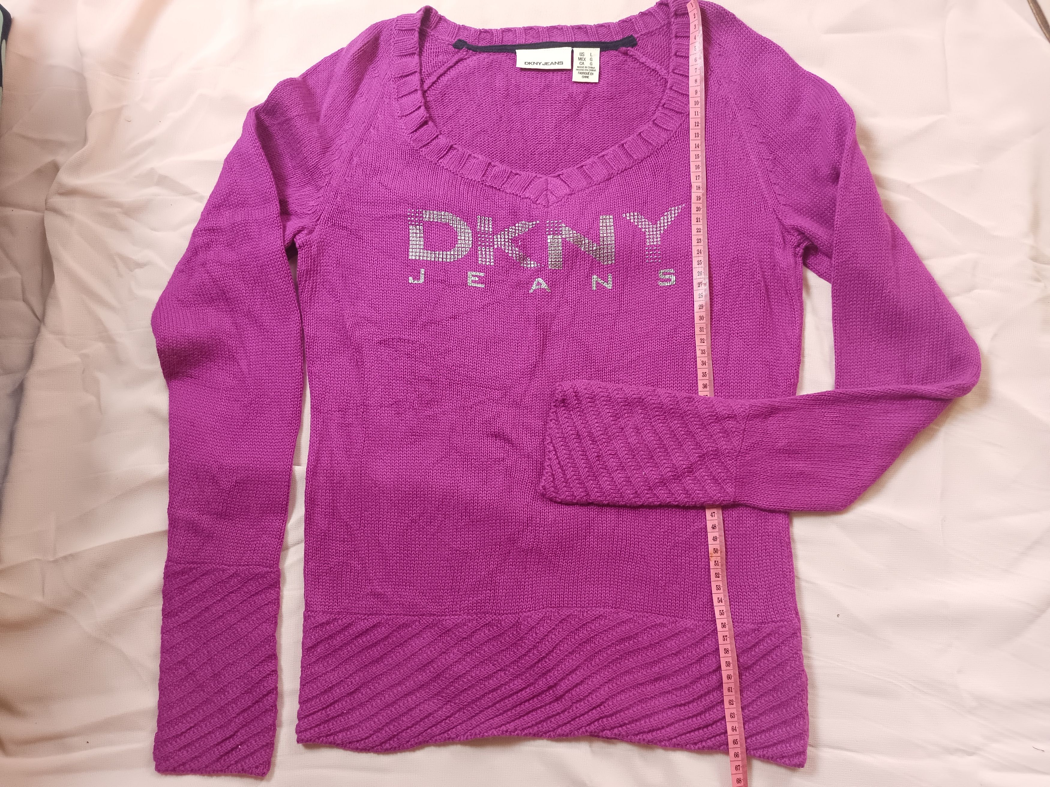 DKNY DKNY JEANS Donna Karan Knitted Sweater V-Neck Size L / US 10 / IT 46 - 14 Thumbnail