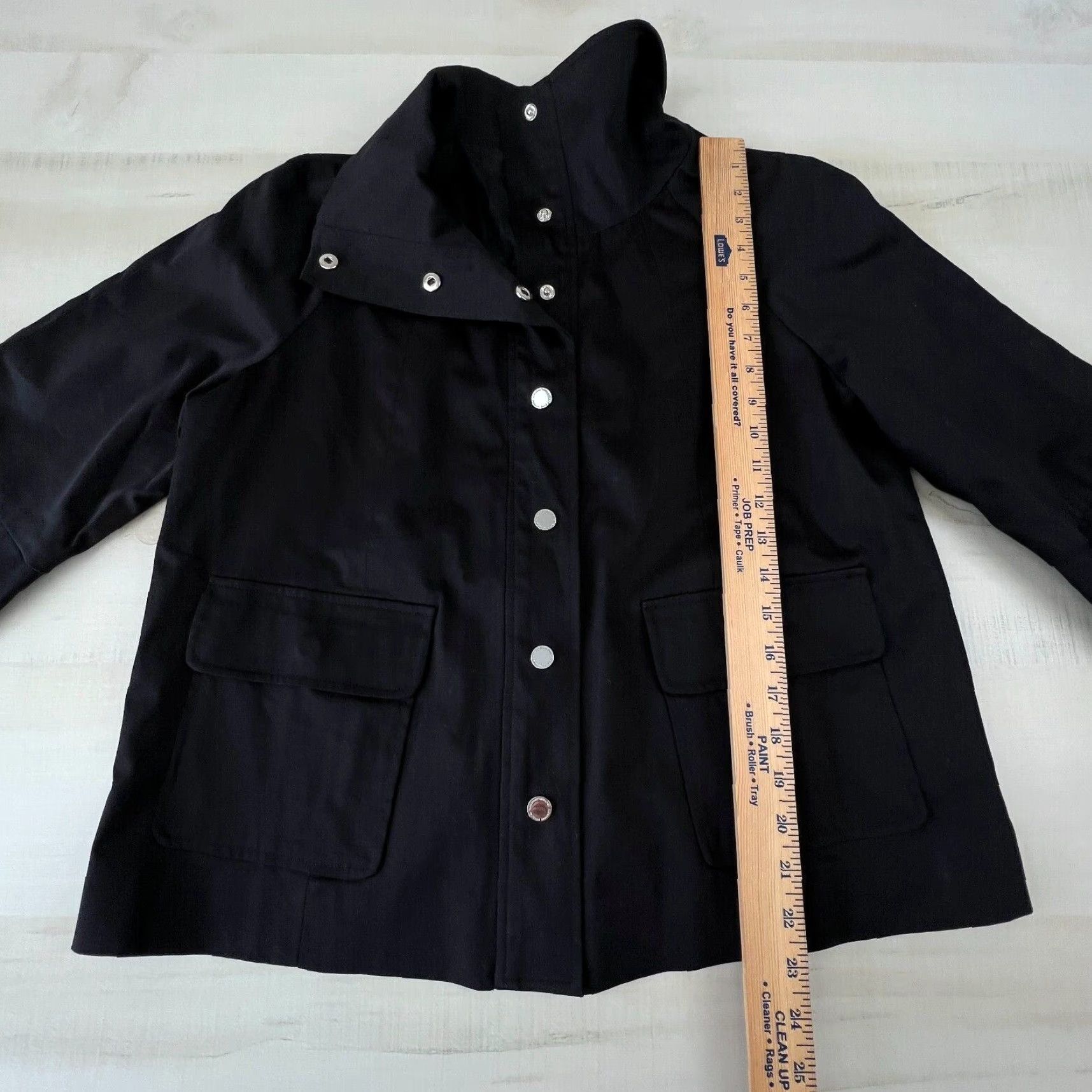 Vintage Adrienne Vittadini Womens Black 3/4 Sleeve Snap Button Collar Top Shirt Size 6 Size M / US 6-8 / IT 42-44 - 7 Thumbnail