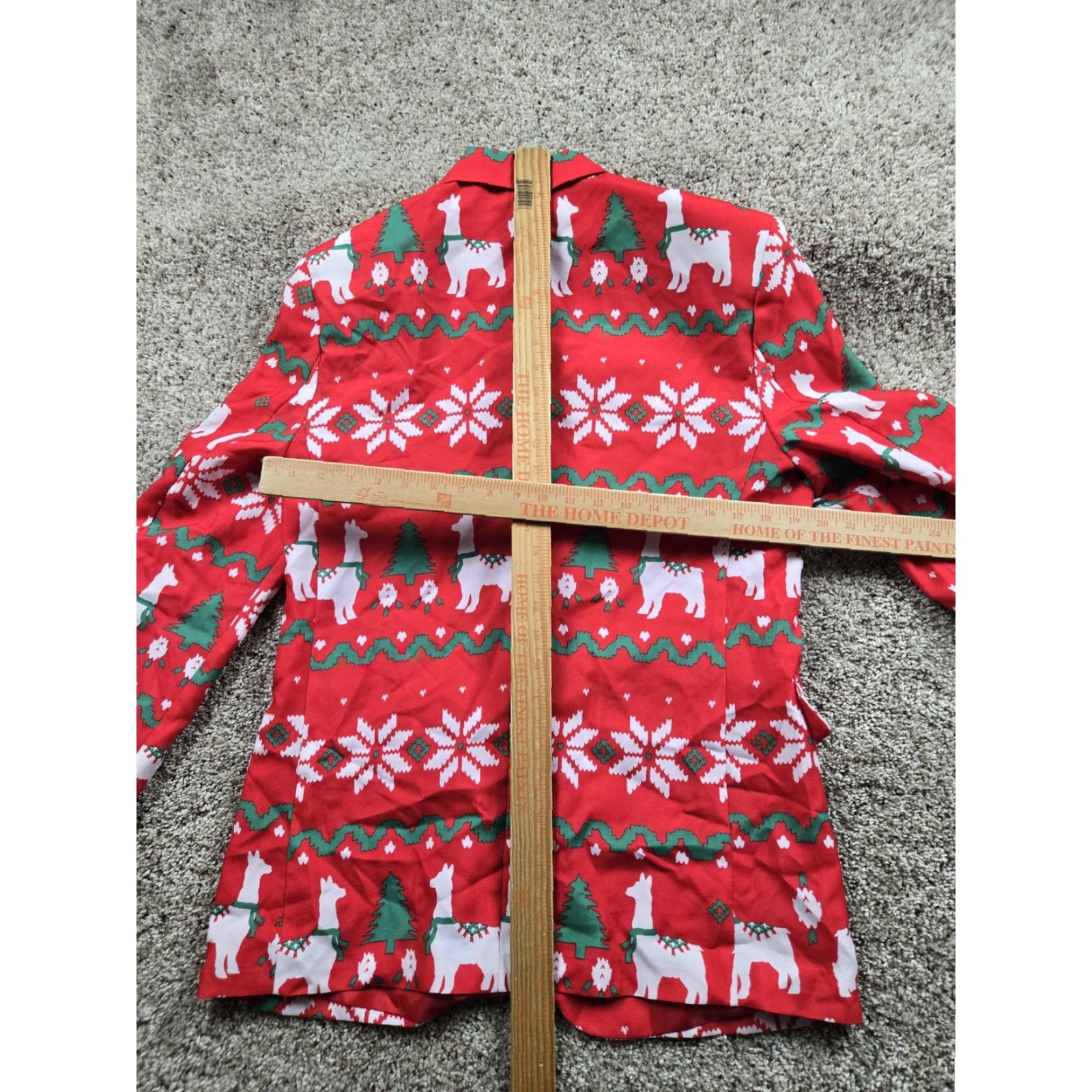Vintage Tipsy Elves Happy Hour Suit Mens M Red 2 Piece Christmas Ugly NWT Shirt Jacket Regular Fit Notch Lapel Front Button Vintage? Size 40R - 6 Thumbnail