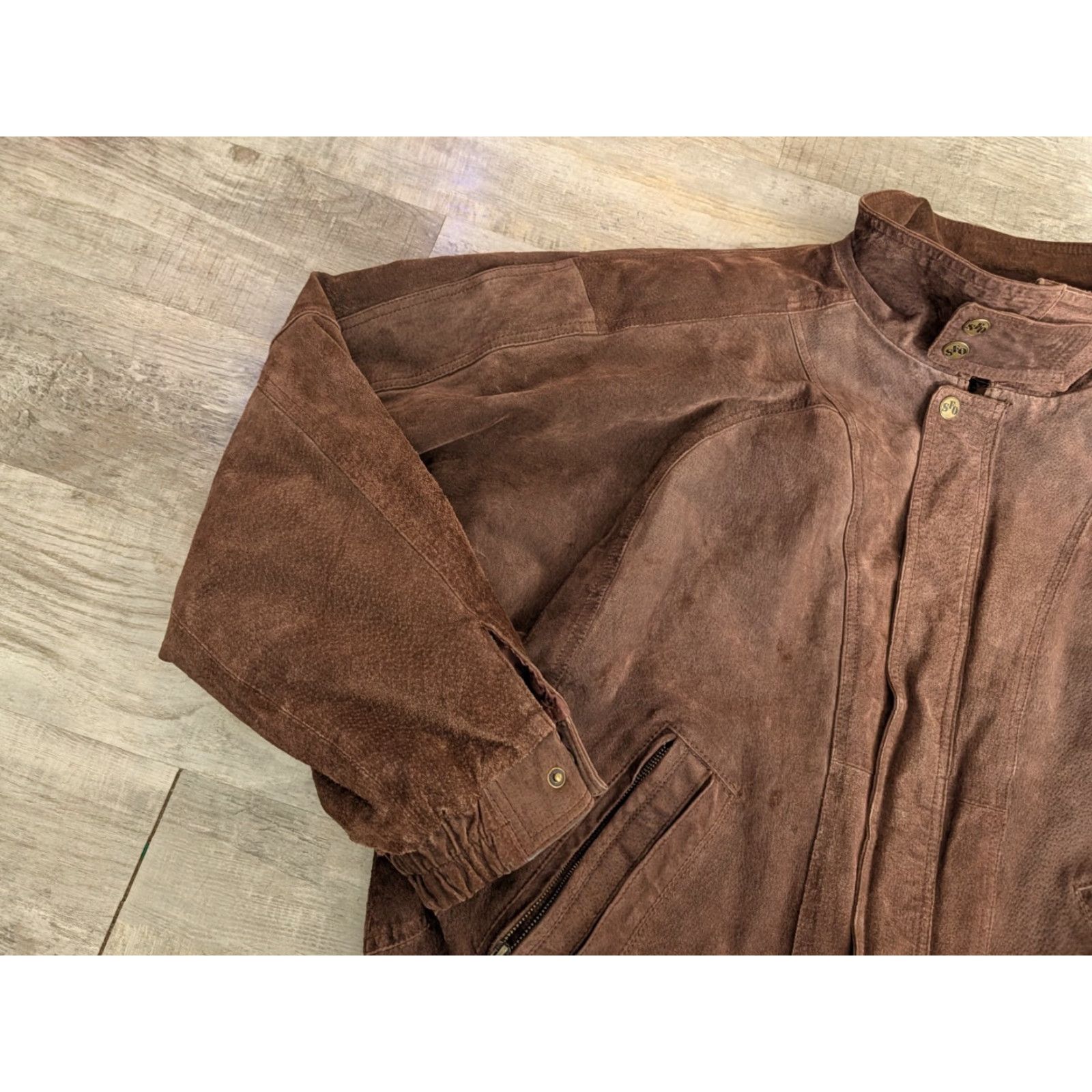 Vintage VINTAGE Flight Bomber Jacket Mens 2XL Brown Suede Leather Pockets Seasonal Fall Winter 80s 90s Classic Jacket Size US XXL / EU 58 / 5 - 4 Thumbnail