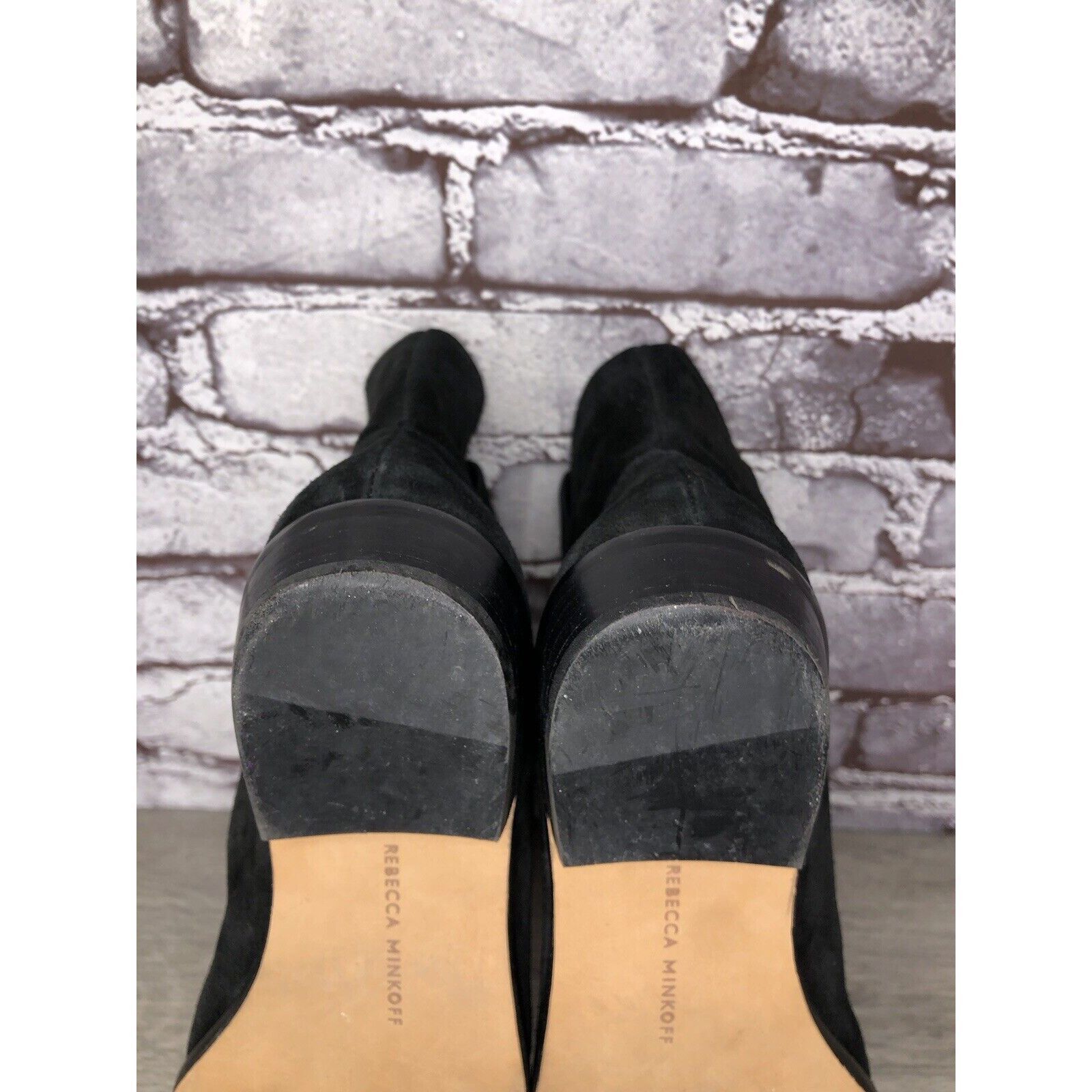 Rebecca Minkoff Rebecca Minkoff Black Suede Pull On Ankle Boots Heel Booties Size US 6 / IT 36 - 14 Thumbnail