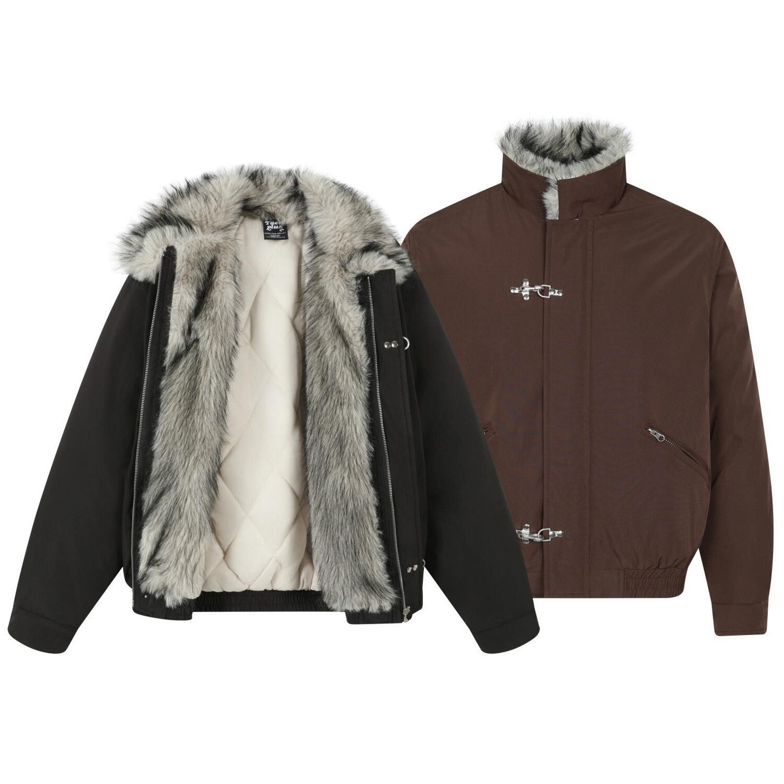 Japanese Brand Brown Faux Fur Lined Bomber Jacket, Warm Winter Coat Size US L / EU 52-54 / 3 - 6 Thumbnail