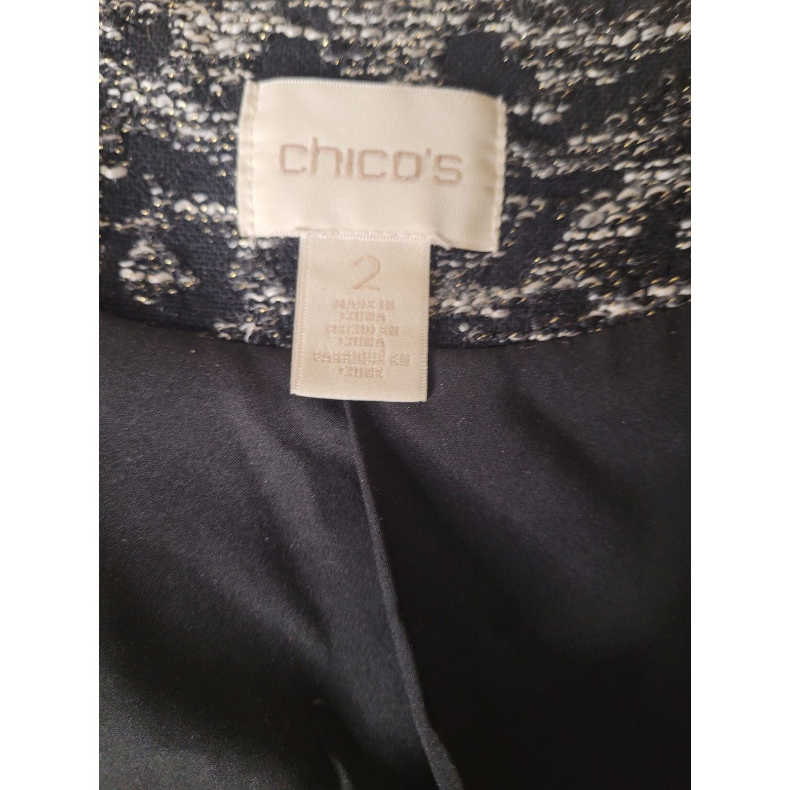 Chicos Chicos Jacket Black/Gold Gold Hardware Lined Sz 2 Size XS / US 0-2 / IT 36-38 - 4 Thumbnail