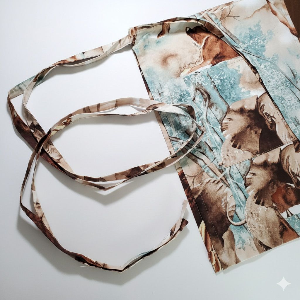 Handmade Apron Size S/M NEW Animal Print Elephant Lion Long Ties Hand Size ONE SIZE - 6 Thumbnail