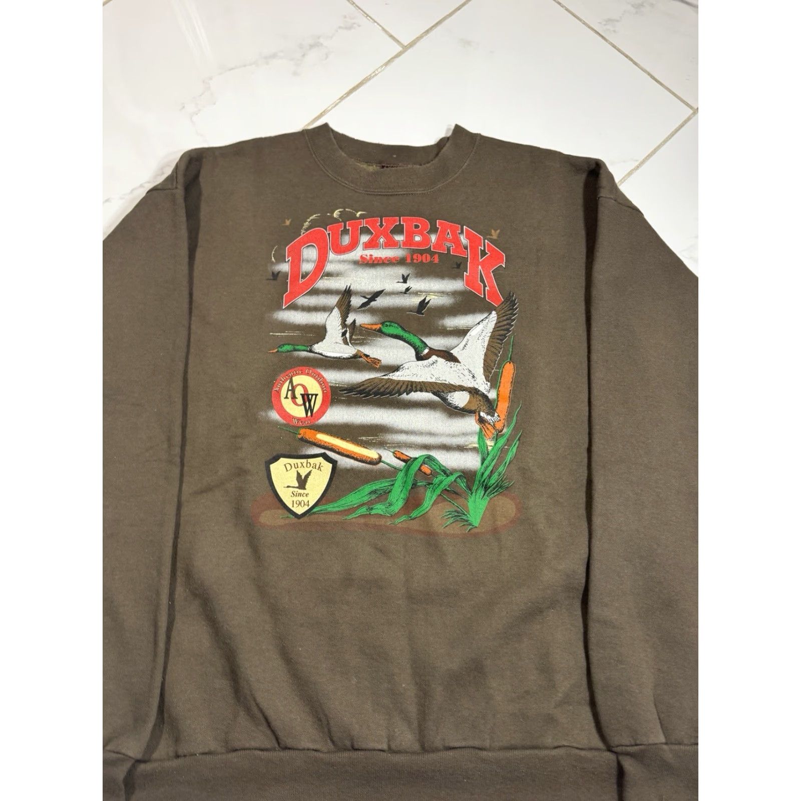 Vintage VINTAGE 90s Duxbak Duck Hunting Graphic Brown Crewneck Sweatshirt Size L USA Size US L / EU 52-54 / 3 - 3 Thumbnail