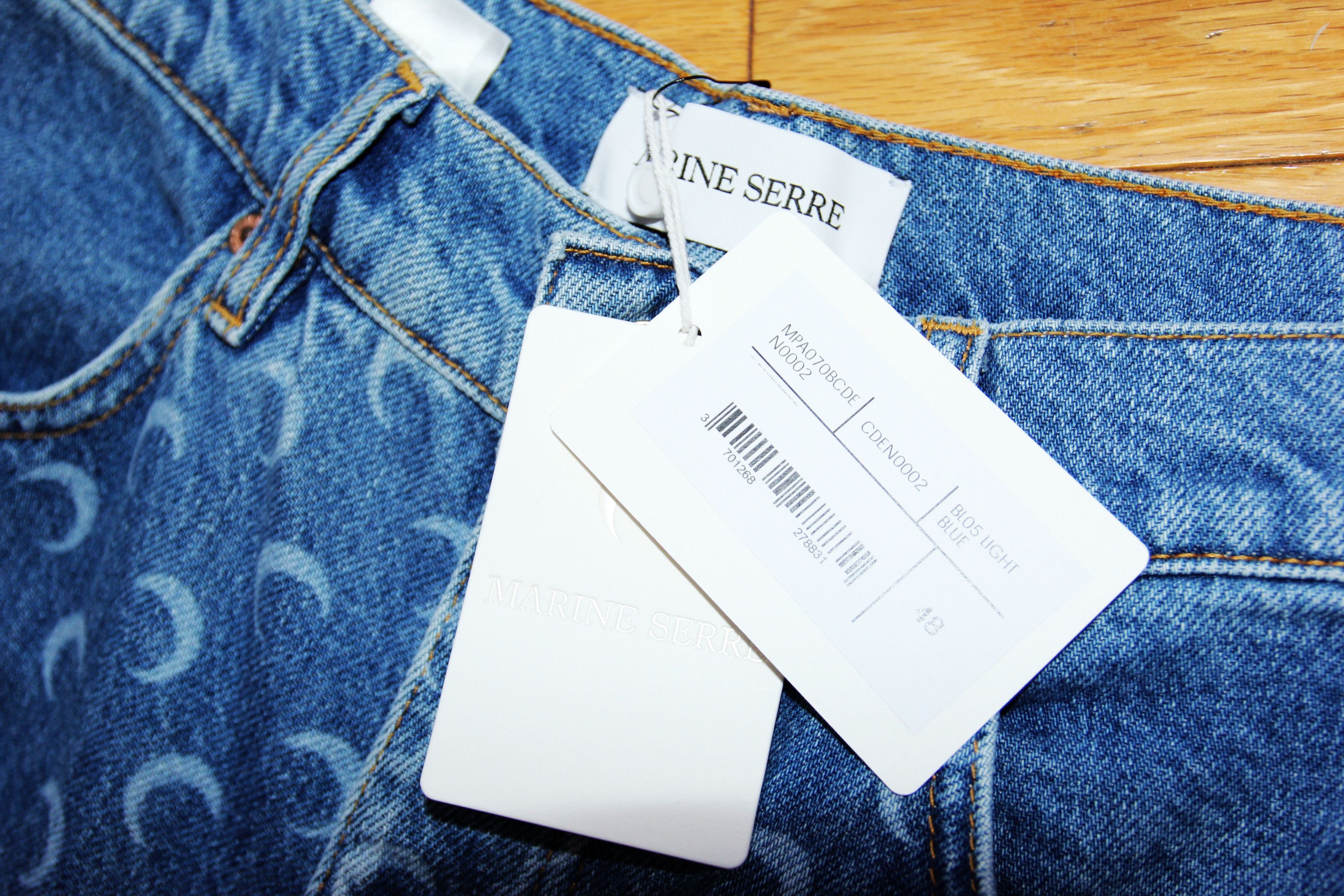 Marine Serre BNWT AW25 MARINE SERRE MOON LASER WASH DENIM BAGGY JEANS 48 Size US 32 / EU 48 - 8 Thumbnail