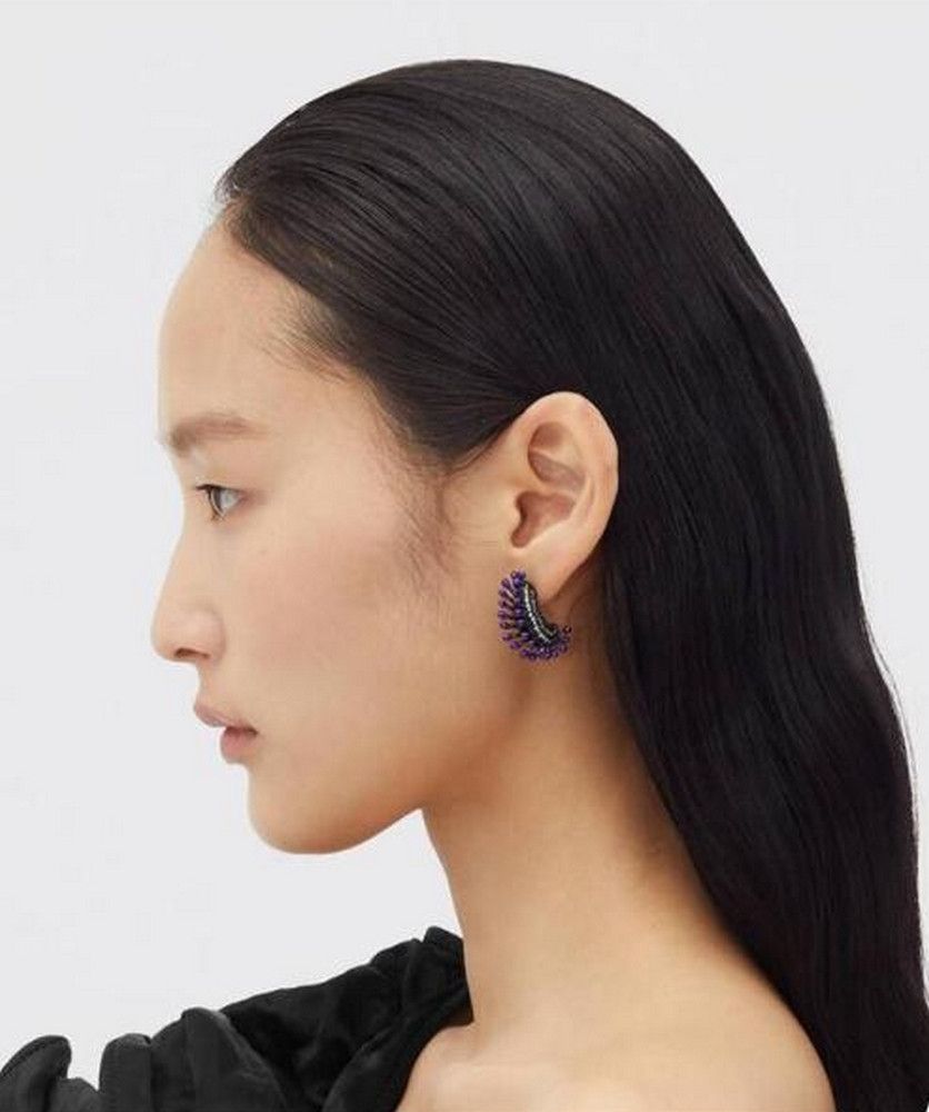 Bottega Veneta BOTTEGA VENETA Trap purple Sterling silver hoop earrings q Size ONE SIZE - 2 Thumbnail