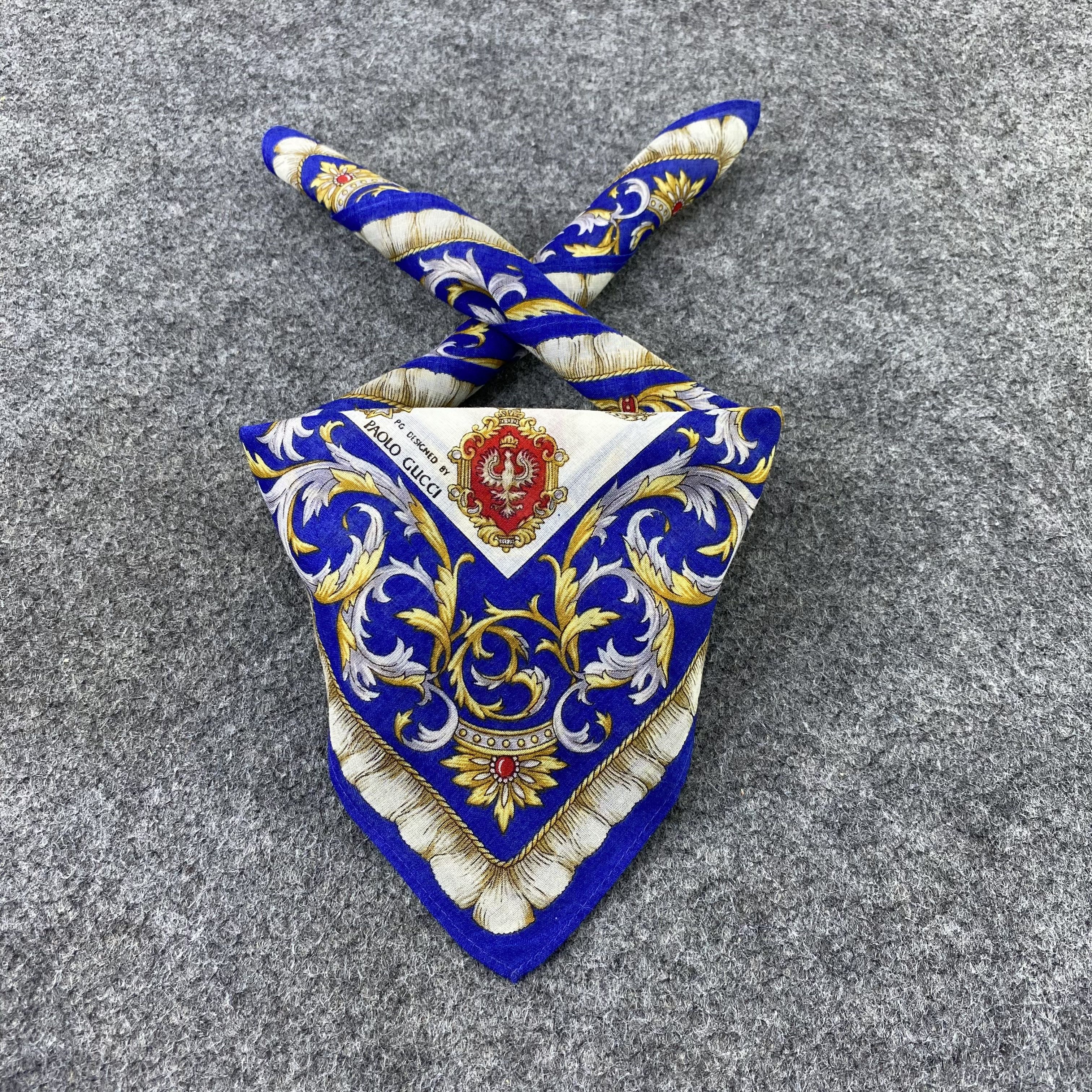 Paolo Gucci × Vintage Paolo Gucci Handkerchief / Bandana / Neckerchief-B1379 Size ONE SIZE - 2 Thumbnail