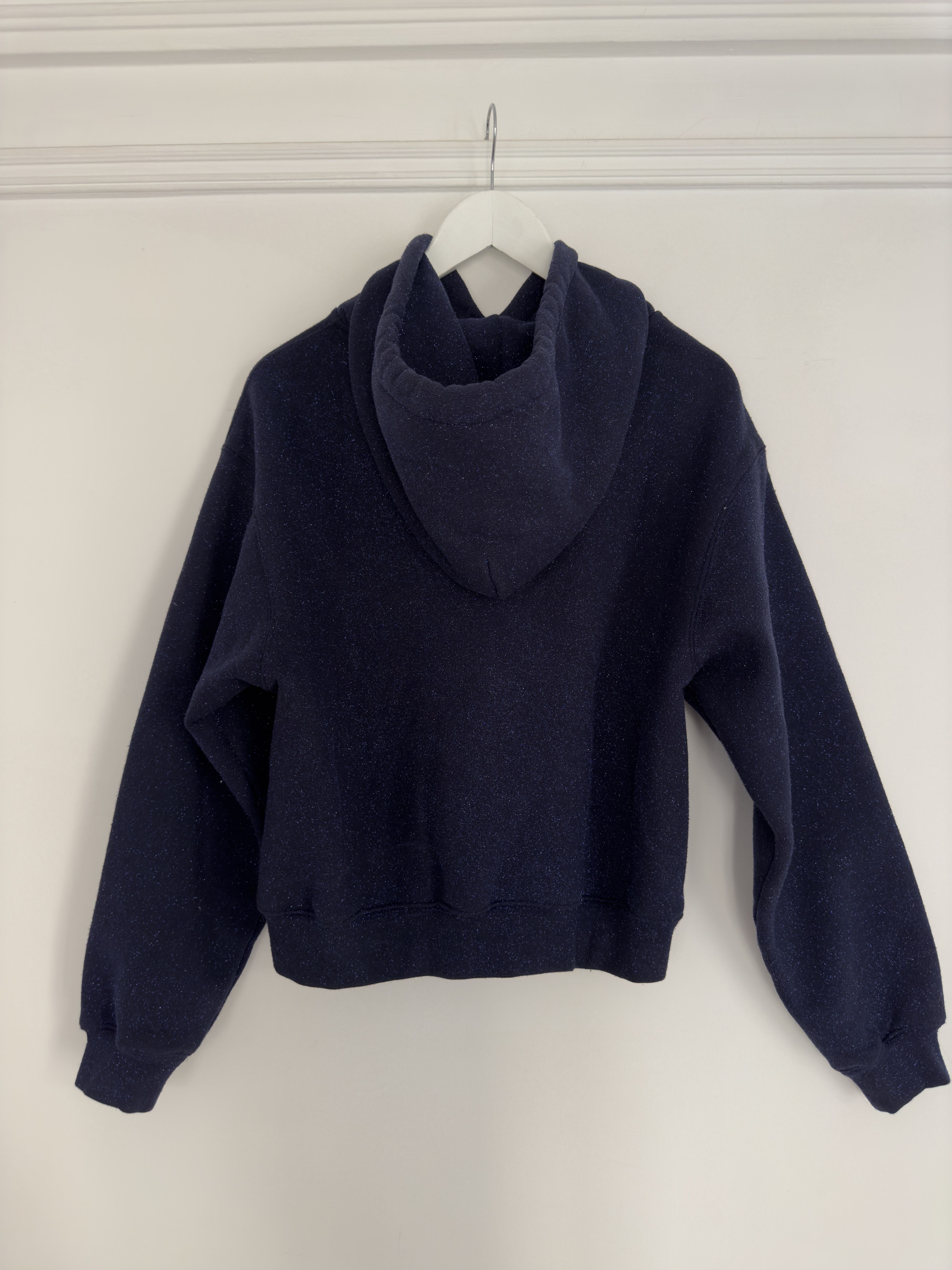 Alexander Wang Alexander Wang - Blue Glitter Hoodie with Textured Logo Size XS / US 0-2 / IT 36-38 - 3 Thumbnail