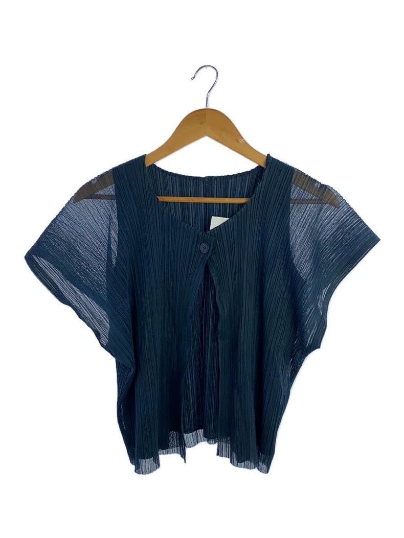 Issey Miyake Issey Miyake Blue see-through cardigan Size L / US 10 / IT 46 - 1 Thumbnail
