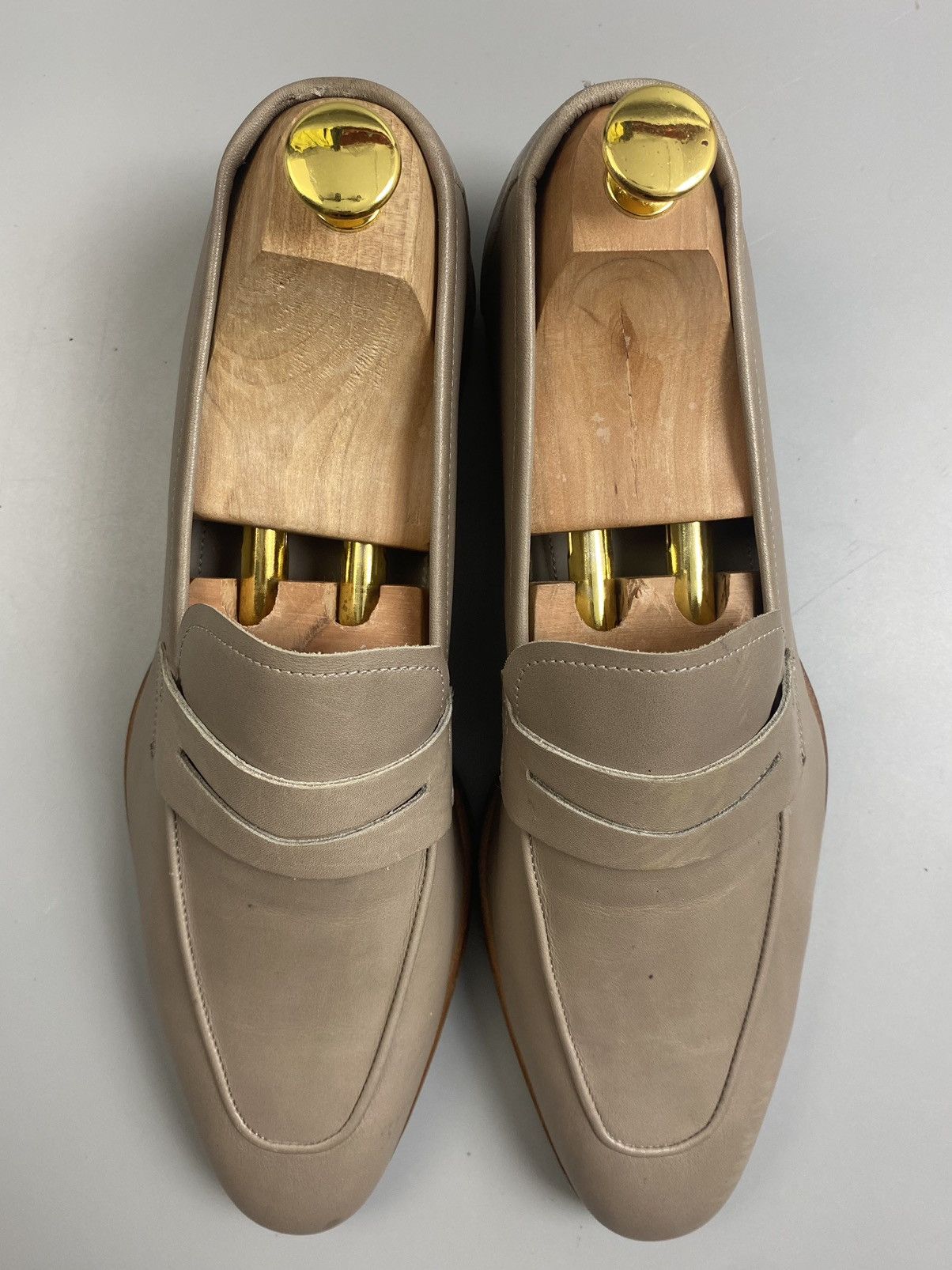 Kiton Kiton Clay Gray Leather Loafers Size US 7 / EU 40 - 3 Thumbnail