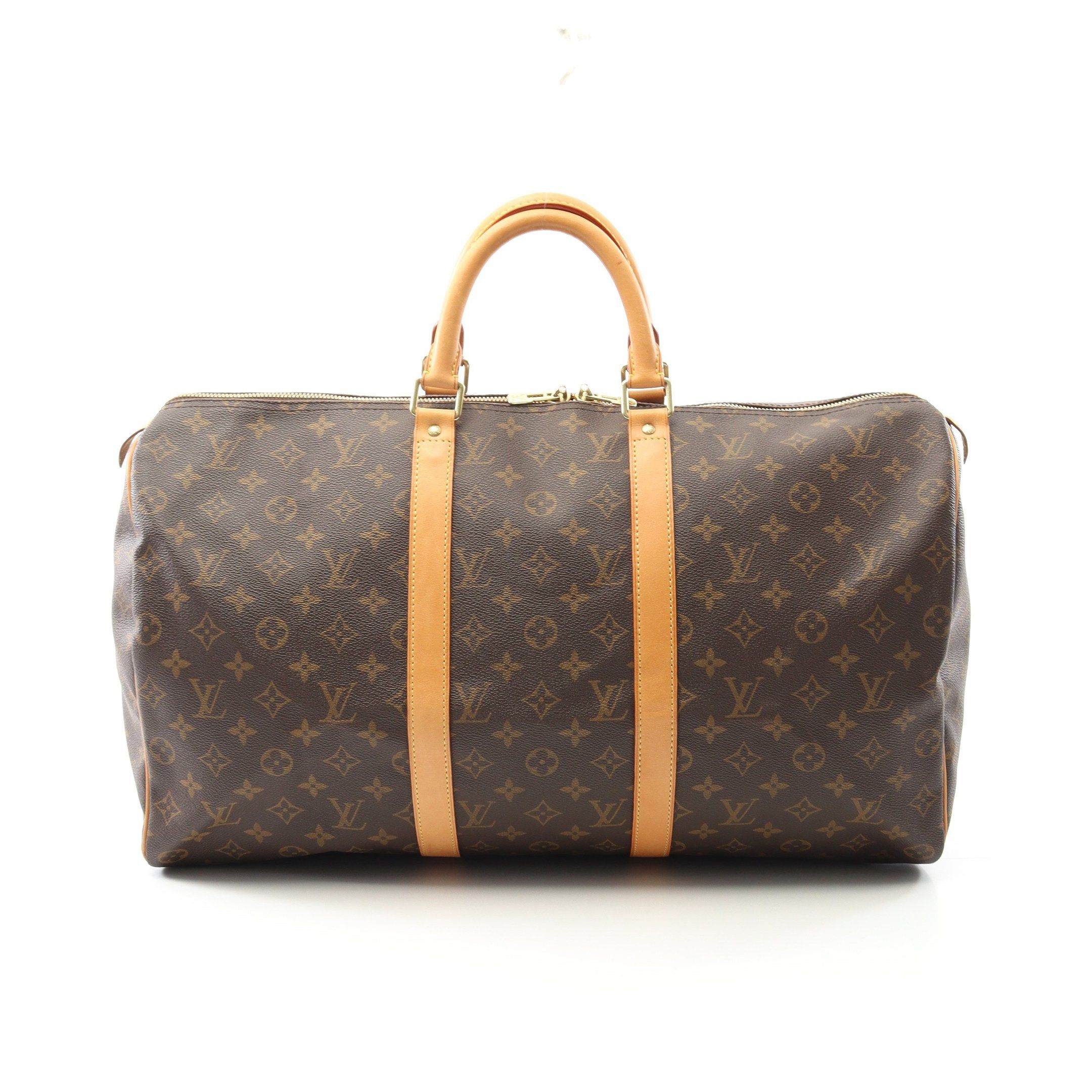 Louis Vuitton Louis Vuitton Keepall 50 Monogram Boston Bag Leather Brown Size ONE SIZE - 1 Thumbnail