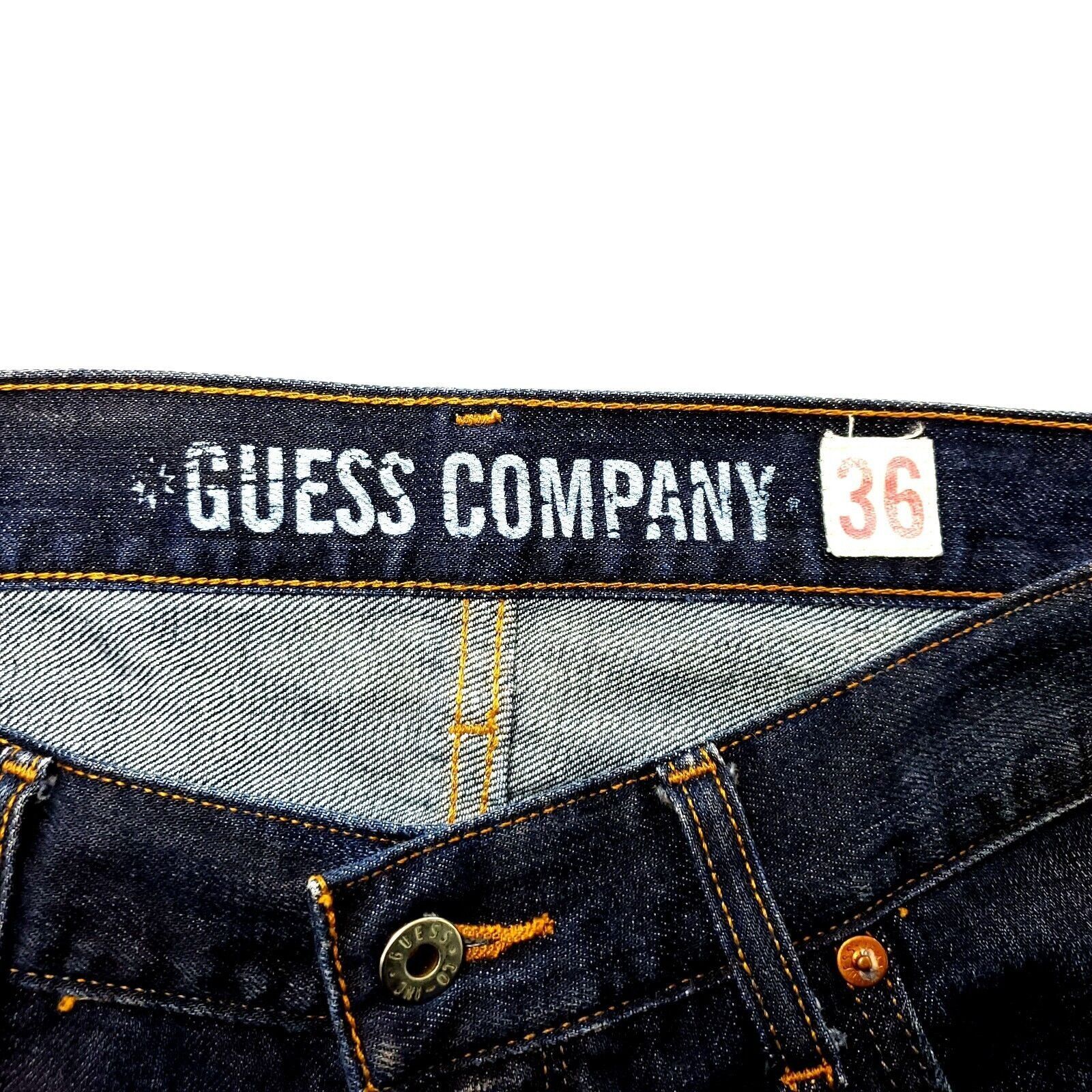 Guess Guess Cotton Denim Jeans 34/26 Dark Blue Natural Crease Low Size US 34 / EU 50 - 2 Thumbnail