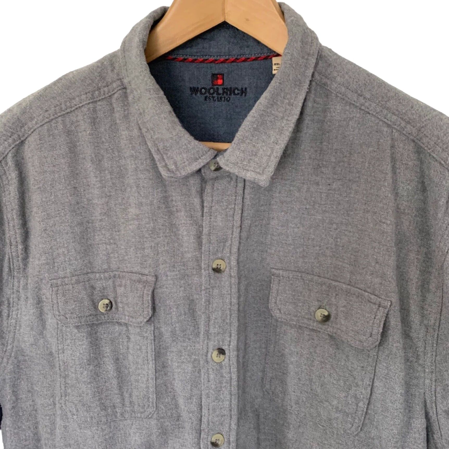 Vintage Woolrich Shirt Mens 2XL Flannel Long Sleeve Button-Up Casual Workwear Gray Outdoors Cotton Size US XXL / EU 58 / 5 - 3 Thumbnail
