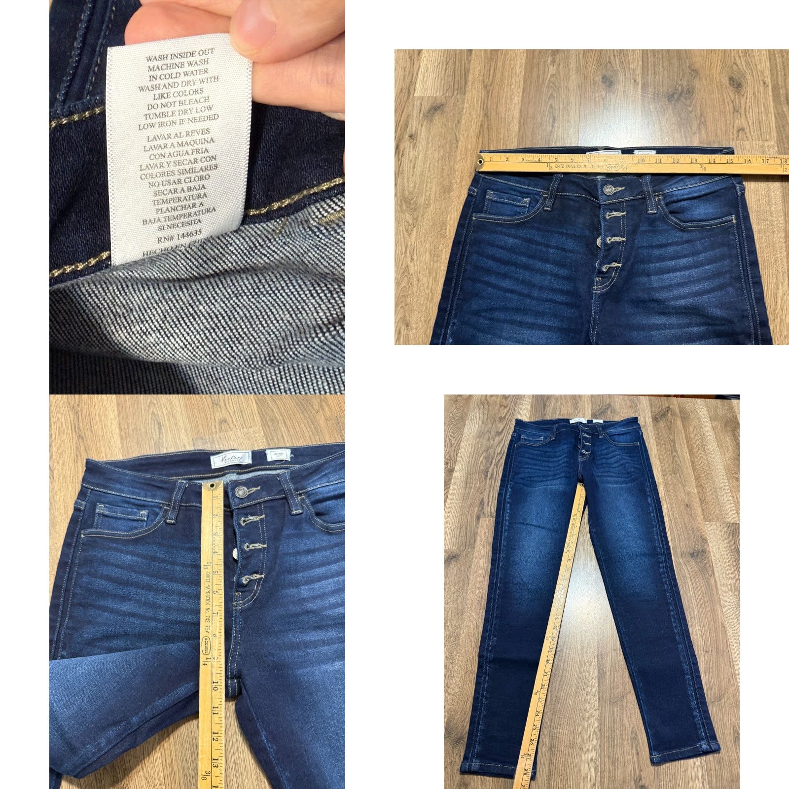 Vintage KanCan Jeans Women's 28 Blue Denim Mid Rise Skinny Dark Wash Jeans 5-Pocket Regular Stretch Size 28" / US 6 / IT 42 - 8 Thumbnail