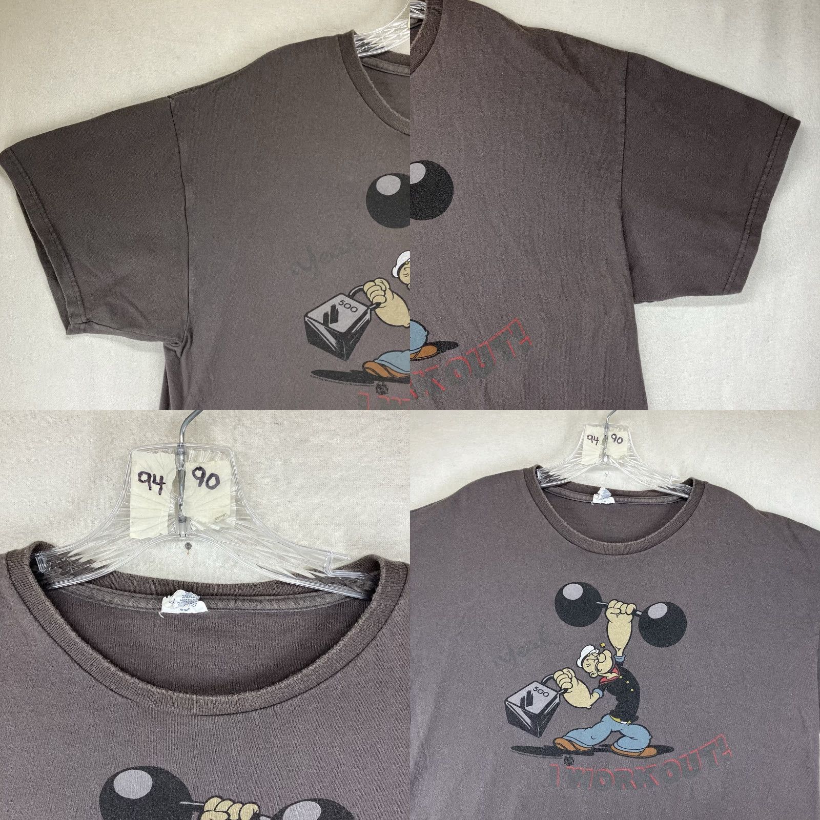 Vintage Popeye The Sailor Man Men T-Shirt XL Gray Crew Neck Short Sleeve Logo 2000s Cartoon Humor Size US XL / EU 56 / 4 - 9 Thumbnail