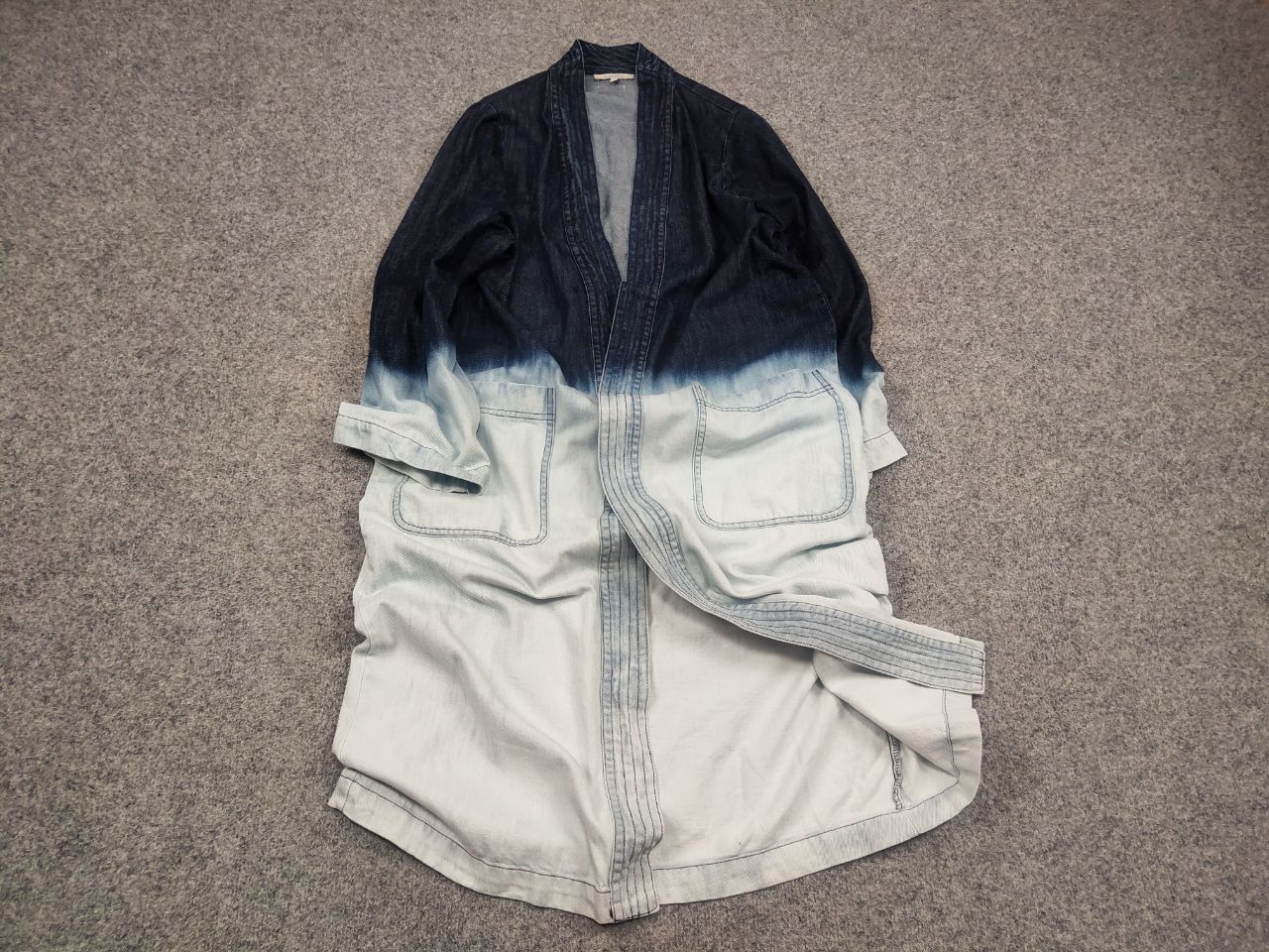 Vintage Humility 1949 Design Long Cardigan Gradient Blue denim Size L / US 10 / IT 46 - 2 Thumbnail