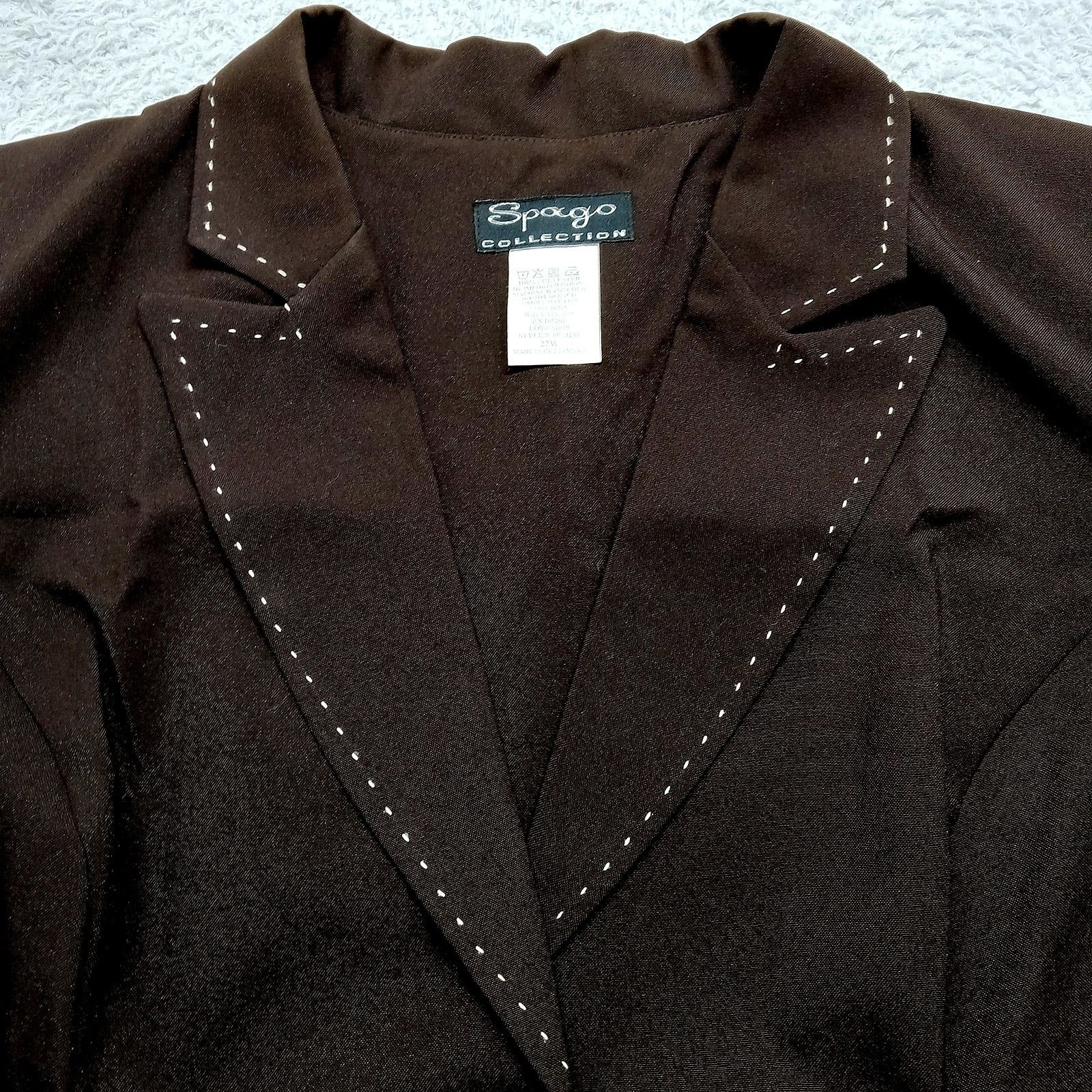 & Other Stories Spargo Blazer Jacket 22W Women's Brown Polyester Size XXL / US 16-18 / IT 52-54 - 2 Thumbnail