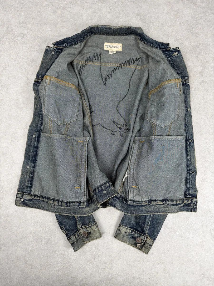 Polo Ralph Lauren 2010s Ralph Lauren Denim & Supply Blue Eagle Faded Denim Jacket Size US M / EU 48-50 / 2 - 7 Thumbnail