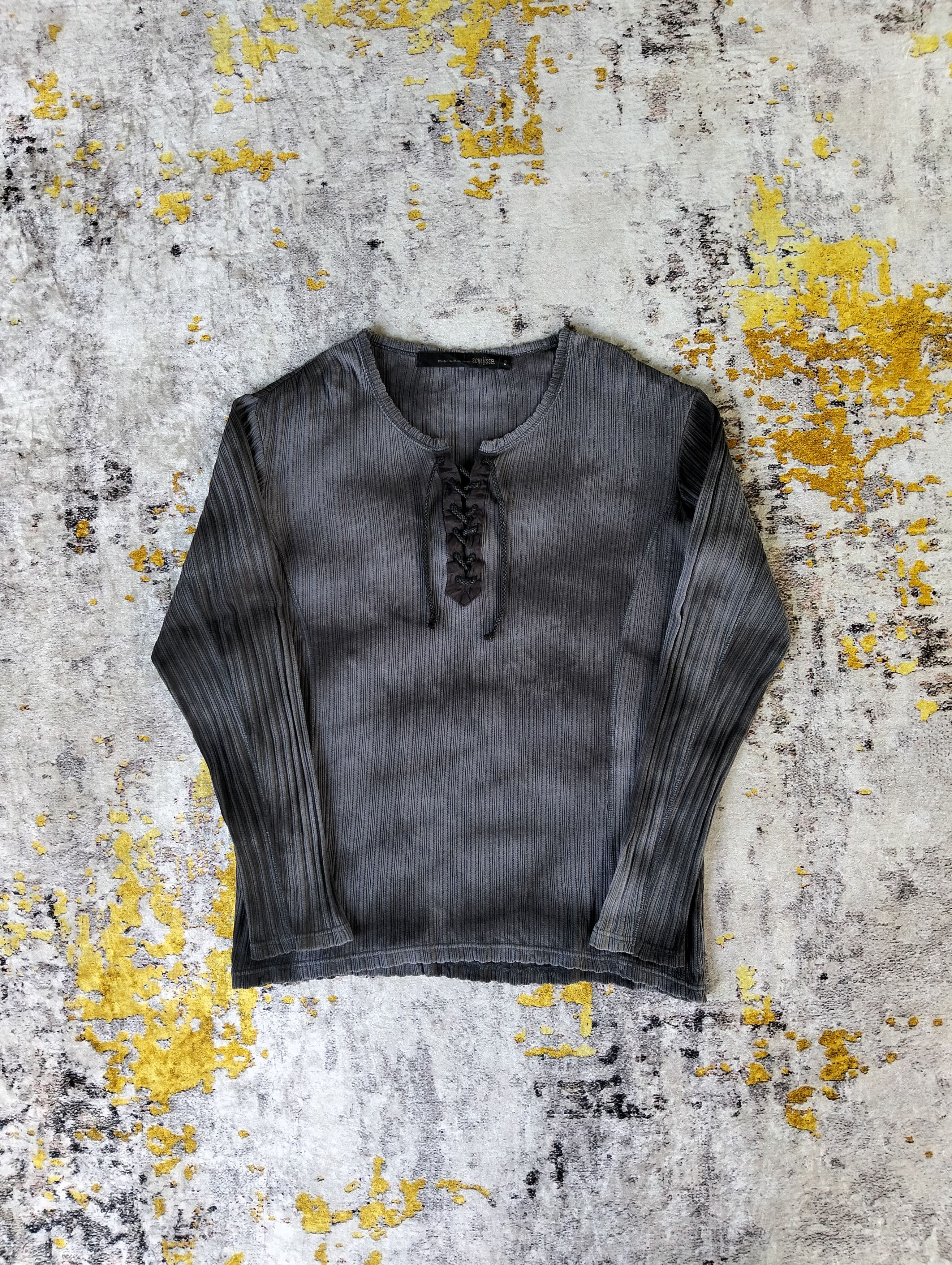 Schlussel Schlussel Lace Up Waxed Long Sleeve Tee Size US M / EU 48-50 / 2 - 1 Thumbnail