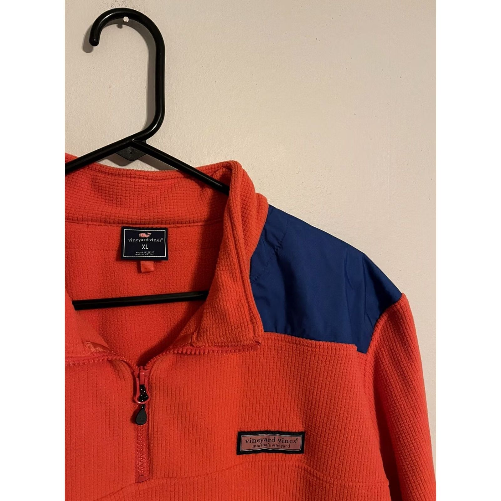 Vineyard Vines Vineyard Vines Windcrest Grid Fleece 1/4 Zip Pullover Jacket Mens XL Orange Jacket Size US XL / EU 56 / 4 - 2 Thumbnail