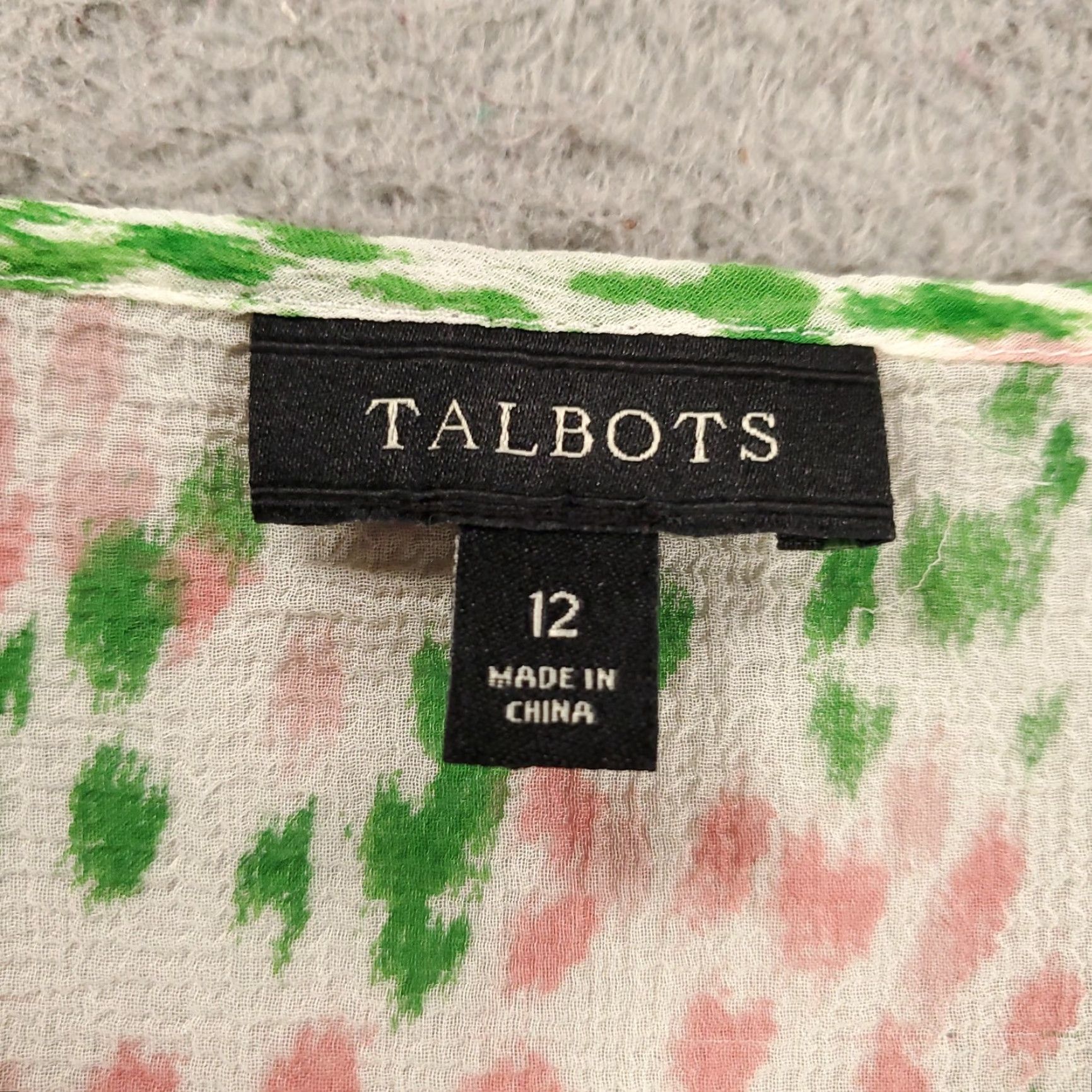 Talbots Talbots Blouse Womens 12 Multicolor Geometric 3/4 Sleeve Tie Front Lightweight Sheer Bohemian Classic Size XL / US 12-14 / IT 48-50 - 5 Thumbnail