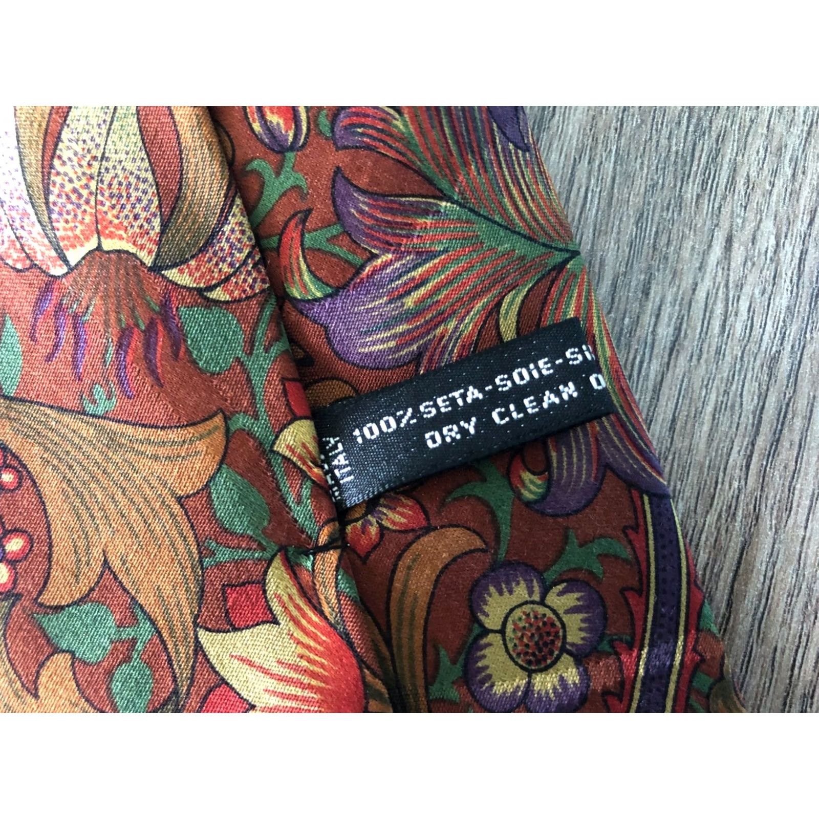 Kenzo KENZO Silk Men’s Tie Floral Brown 100% Silk Necktie Classic Floral Pattern Tie Mens Size ONE SIZE - 6 Thumbnail
