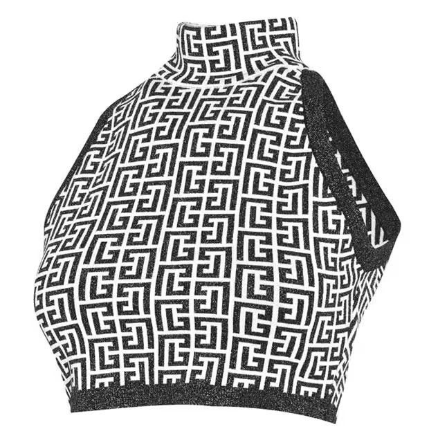 Balmain o1g2r1mq0924 Tank Top in White & Noir Size M / US 6-8 / IT 42-44 - 3 Thumbnail