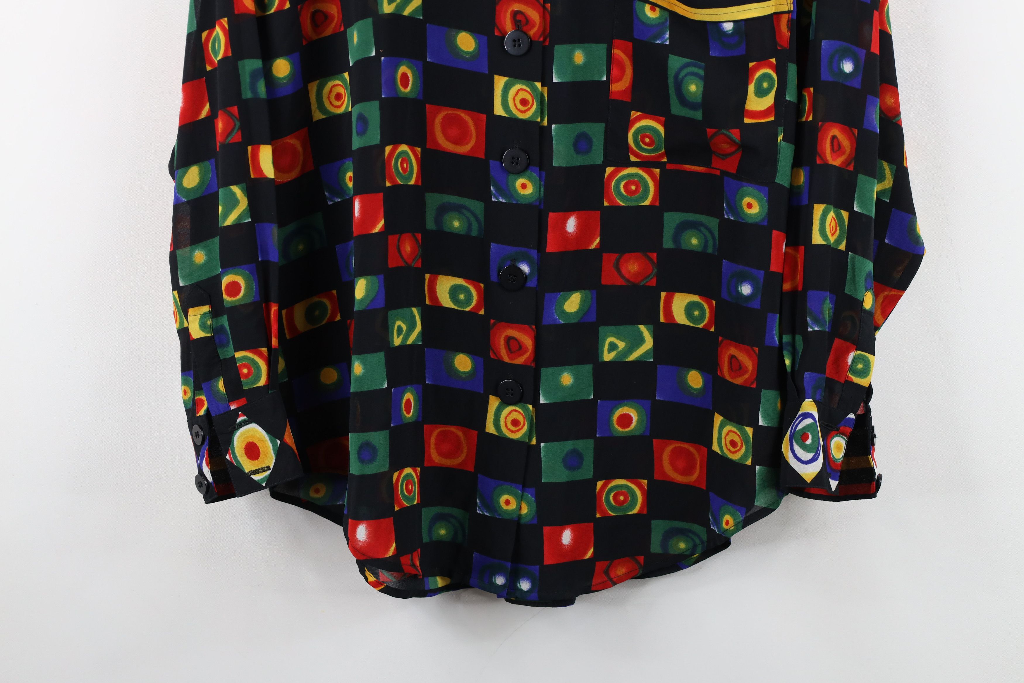 Vintage Vintage 90s Streetwear Geometric Collared Button Shirt Size M / US 6-8 / IT 42-44 - 3 Thumbnail