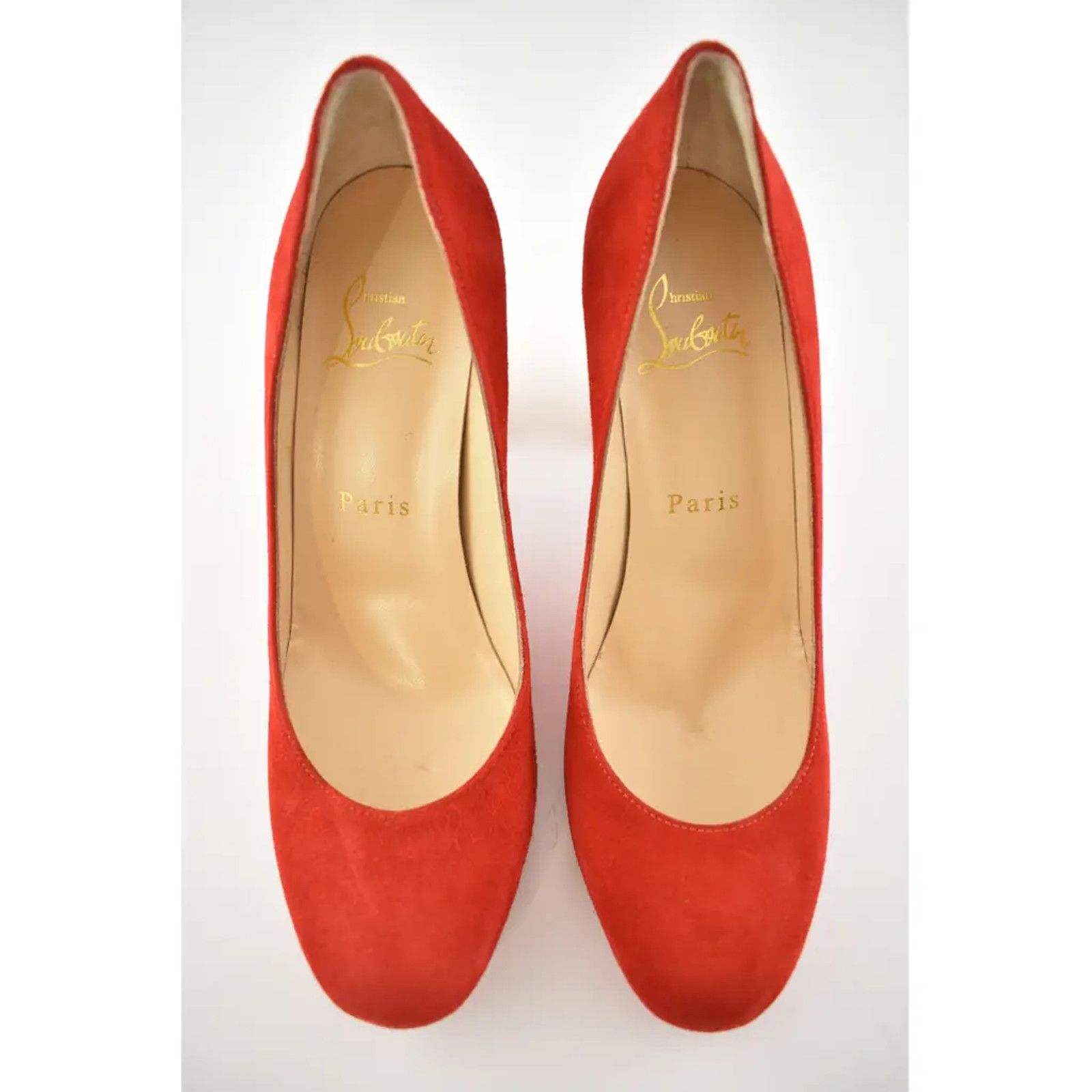 Christian Louboutin Christian Louboutin Marimalus 85 Loubi Red Suede Gold Spike Size US 5.5 / IT 35.5 - 7 Thumbnail