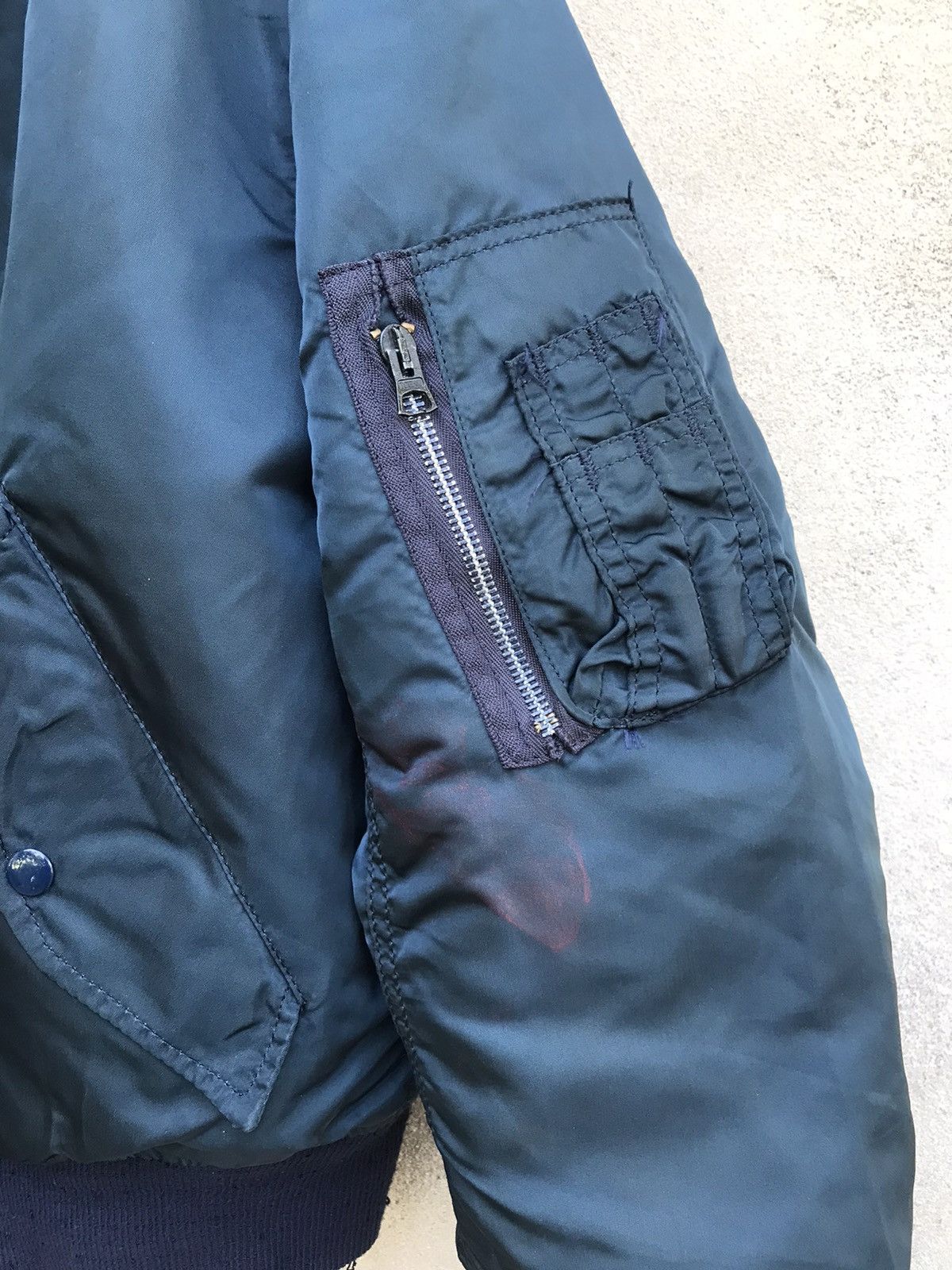 RARE VINTAGE 70s ALPHA INDUSTRIES MA1 BOMBER IDEAL ZIPPER