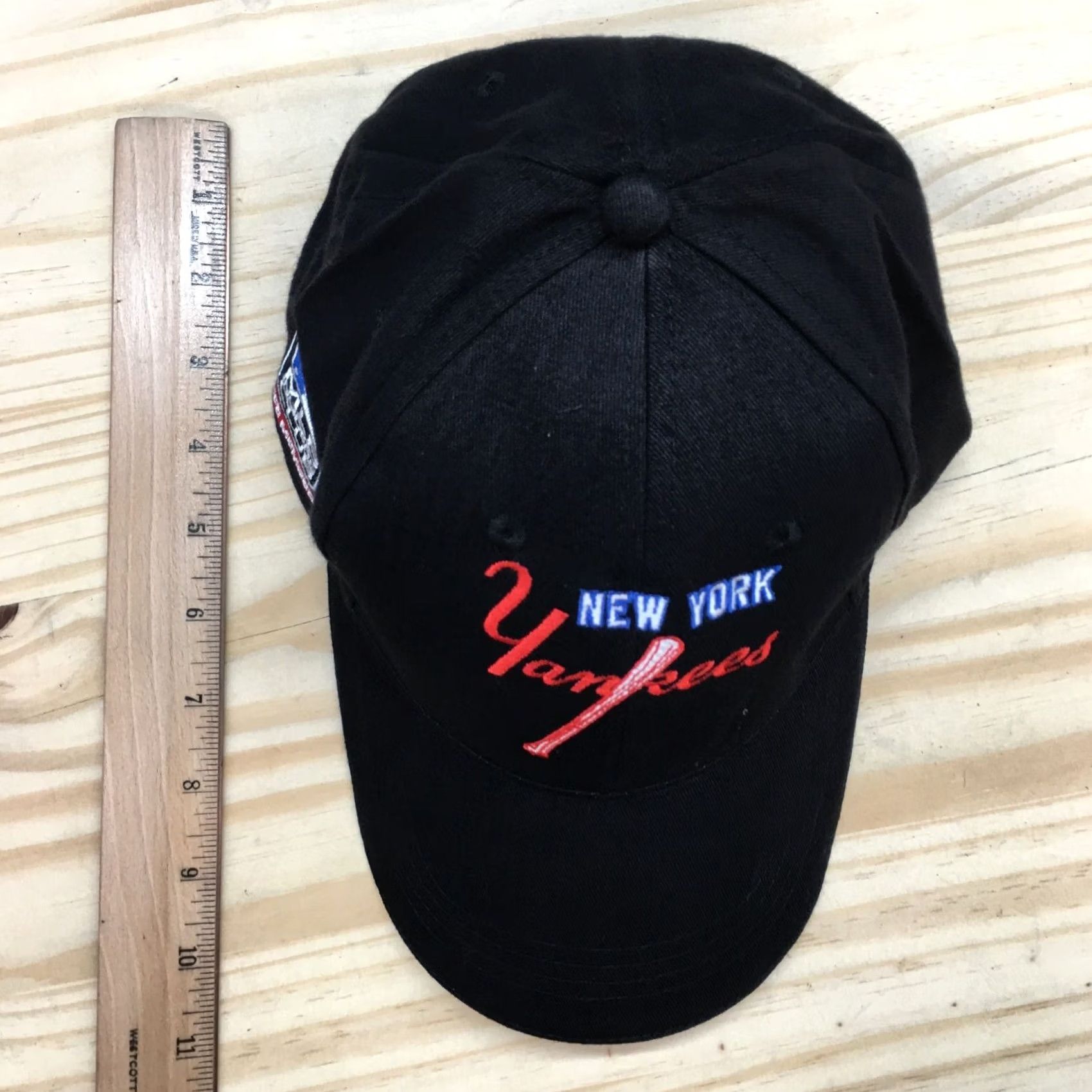 Logo 7 New York Yankees Baseball Cap Mens Black OS Curved Brim Embroidered Logo Size ONE SIZE - 4 Thumbnail